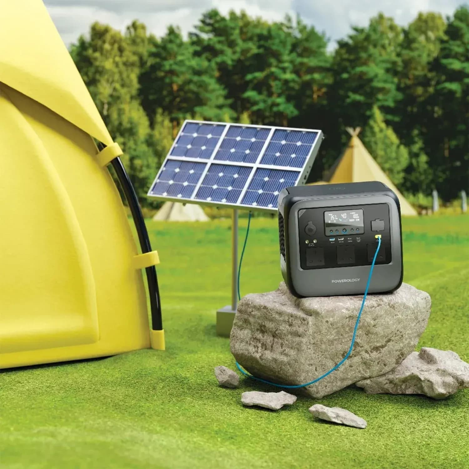 Powerology Portable Power Station Pater III - 1200W, Gray 2