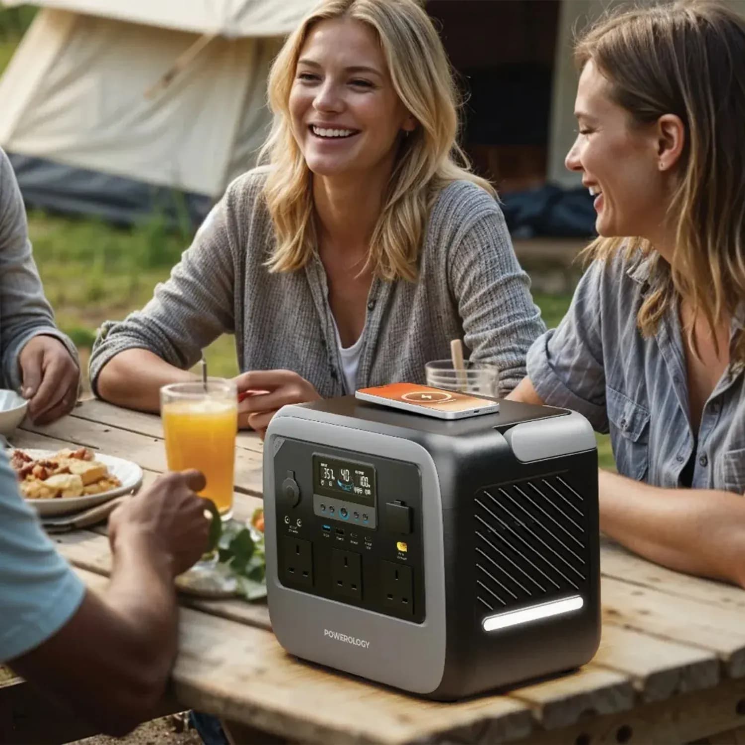 Powerology Portable Power Station Pater III - 1200W, Gray 4