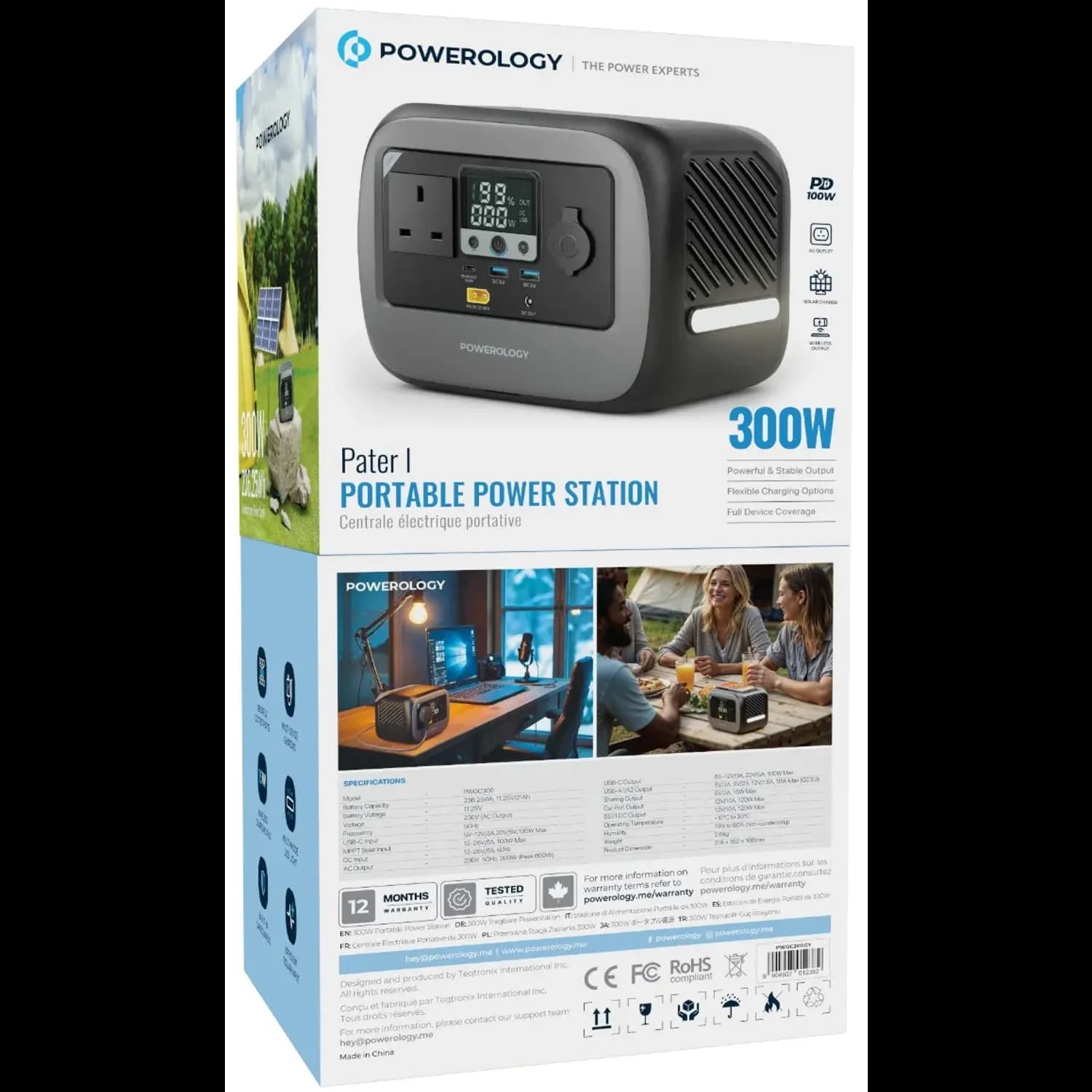 Powerology Portable Power Station Pater I - 300W, Gray 1 Powerology Portable Power Station Pater I - 300W, Gray 1
