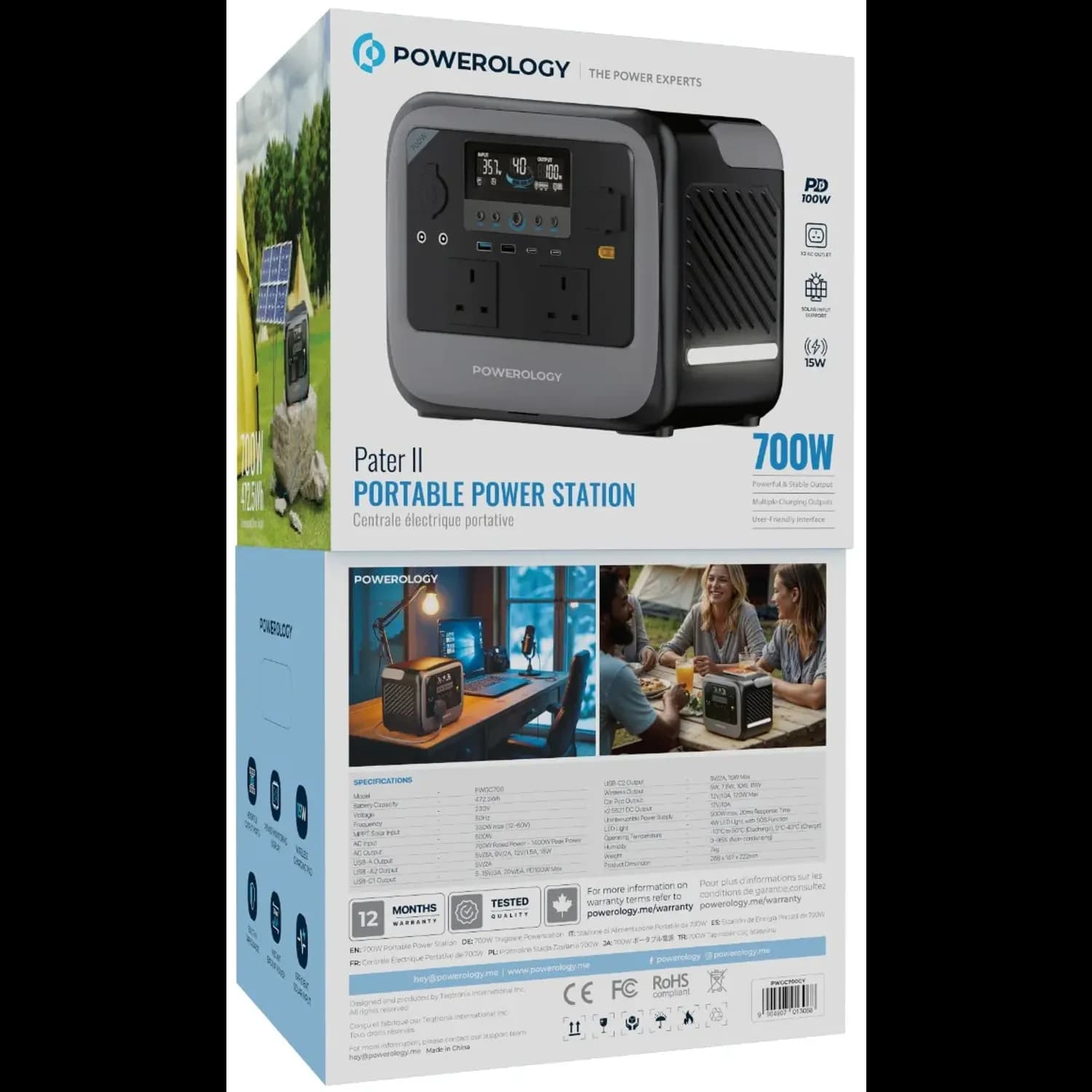 Powerology Portable Power Station Pater II 700W - Gray 5