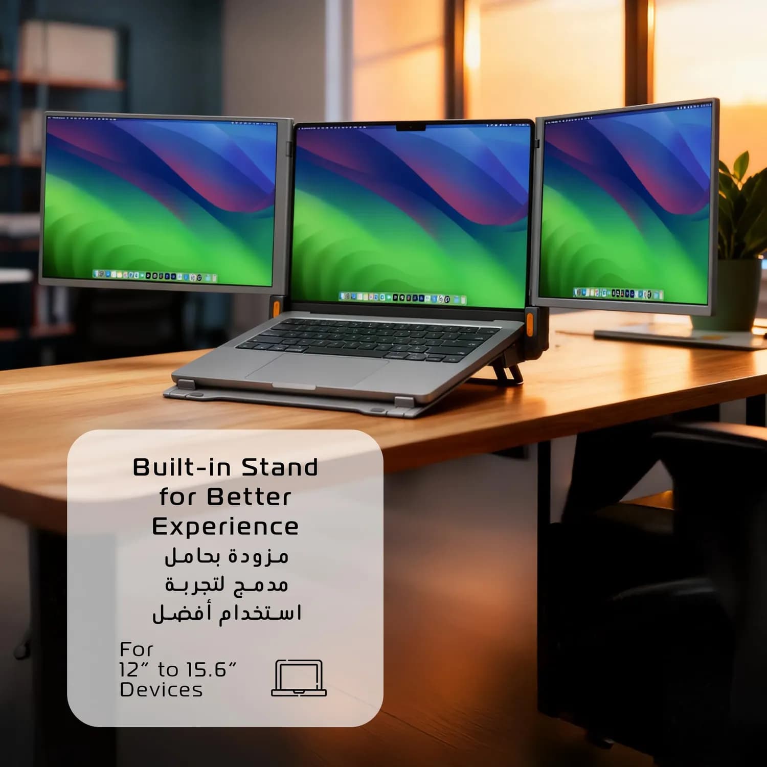 Powerology Portable Dual Monitor - 14 Inch FHD Matte Grey 5