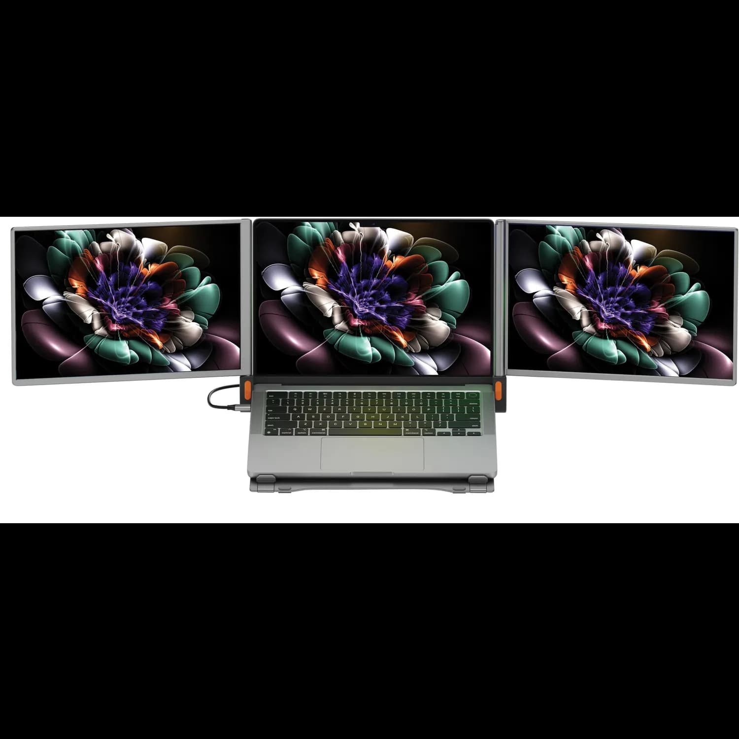 Powerology Portable Dual Monitor - 14 Inch FHD Matte Grey 1