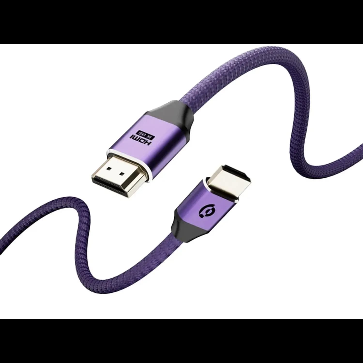 Powerology HDMI Cable - 8K, 2M, Dark Blue — Purple 1 Powerology HDMI Cable - 8K, 2M, Dark Blue — Purple 1