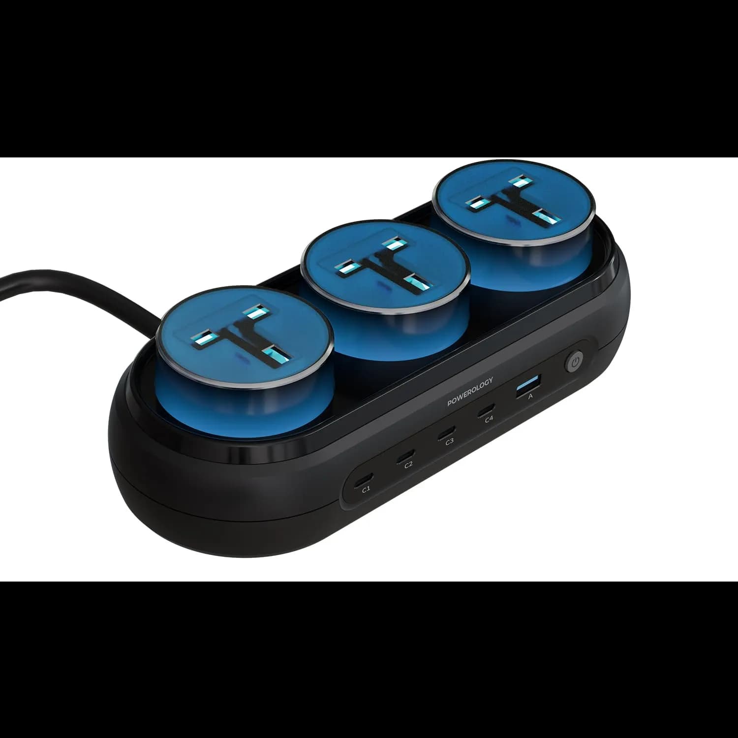Powerology Power Station - 160W GaN, 5 USB Ports, Gray 1 Powerology Power Station - 160W GaN, 5 USB Ports, Gray 1