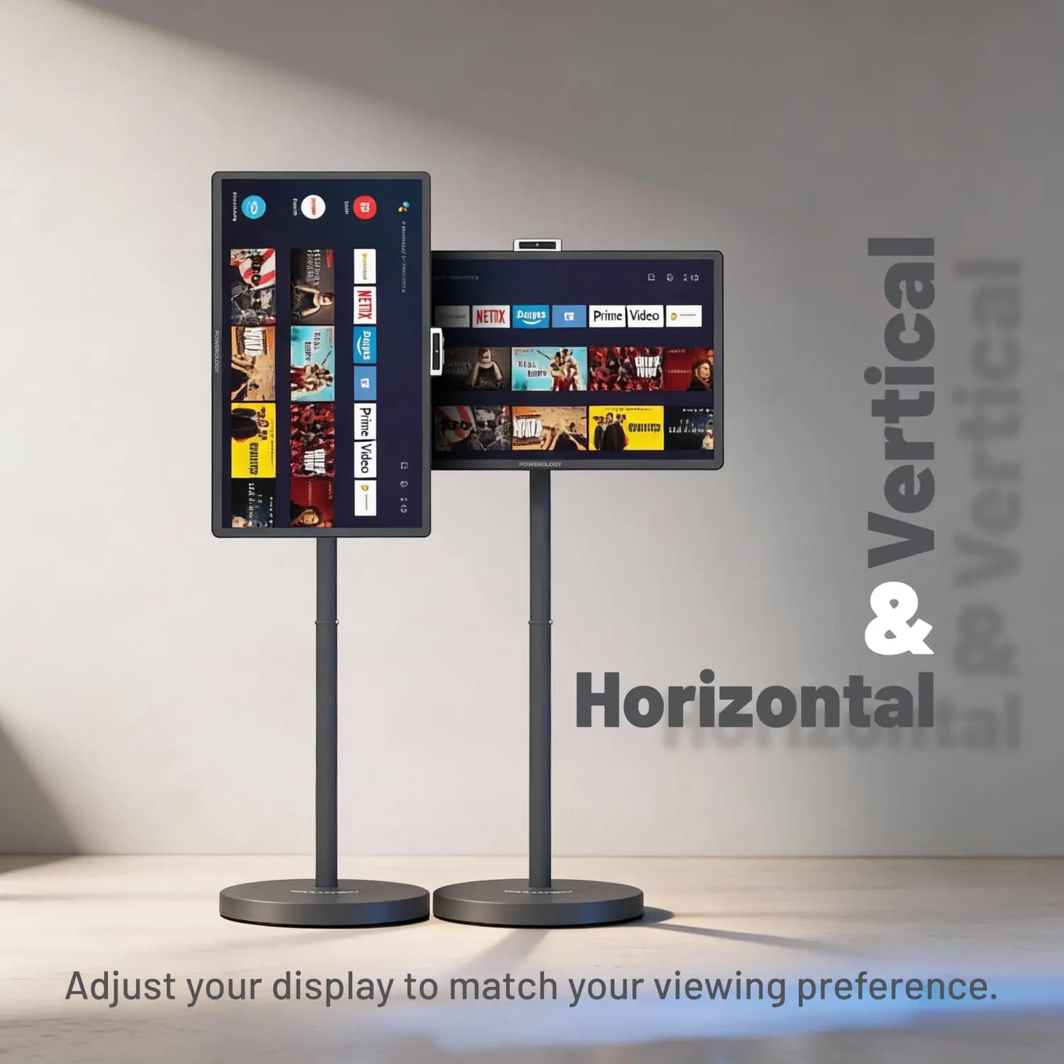 Powerology Portable Smart Monitor - 32 Inch FHD Touchscreen, Gray 4