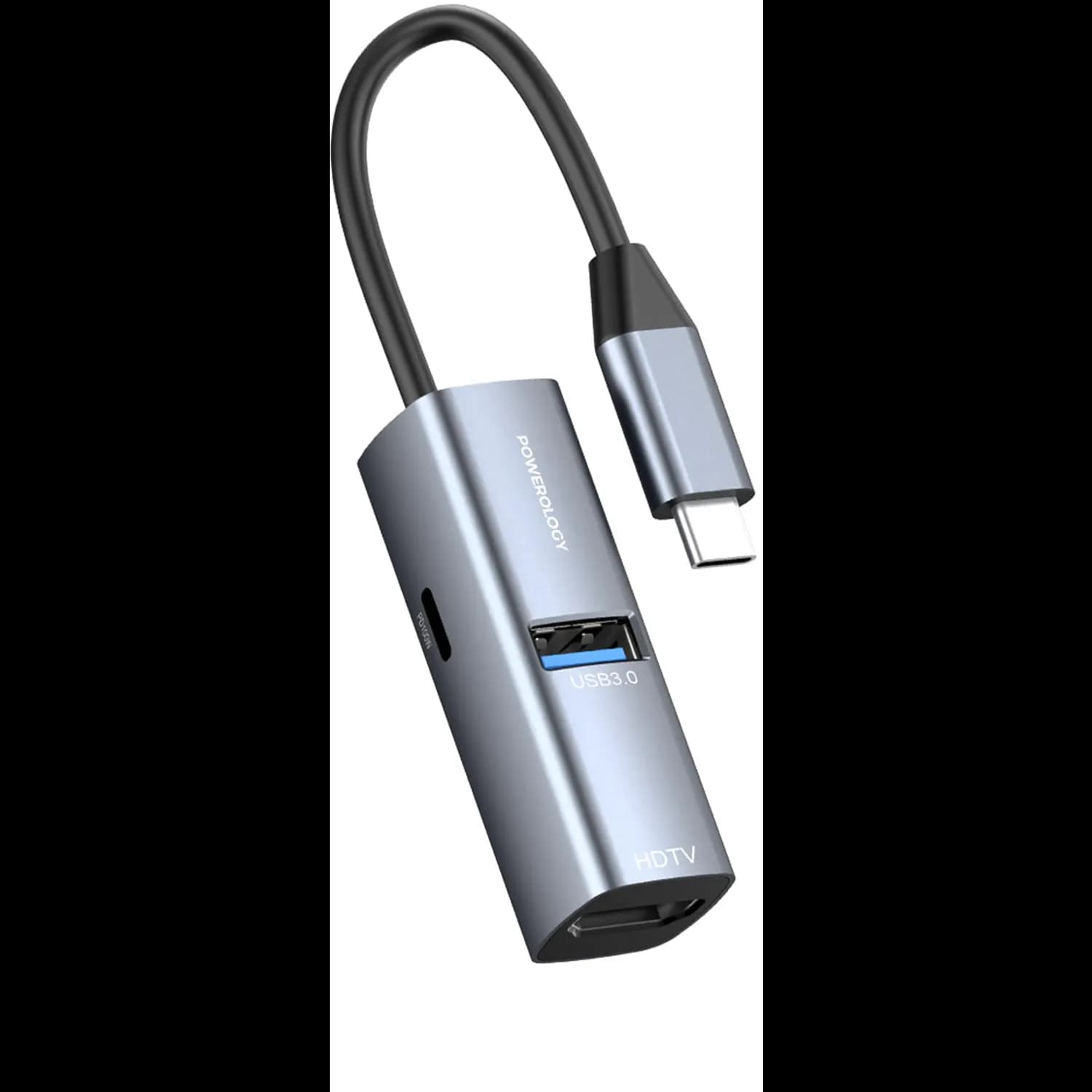 Powerology USB-C Hub - 4K HDMI, 100W PD, Black 1 Powerology USB-C Hub - 4K HDMI, 100W PD, Black 1