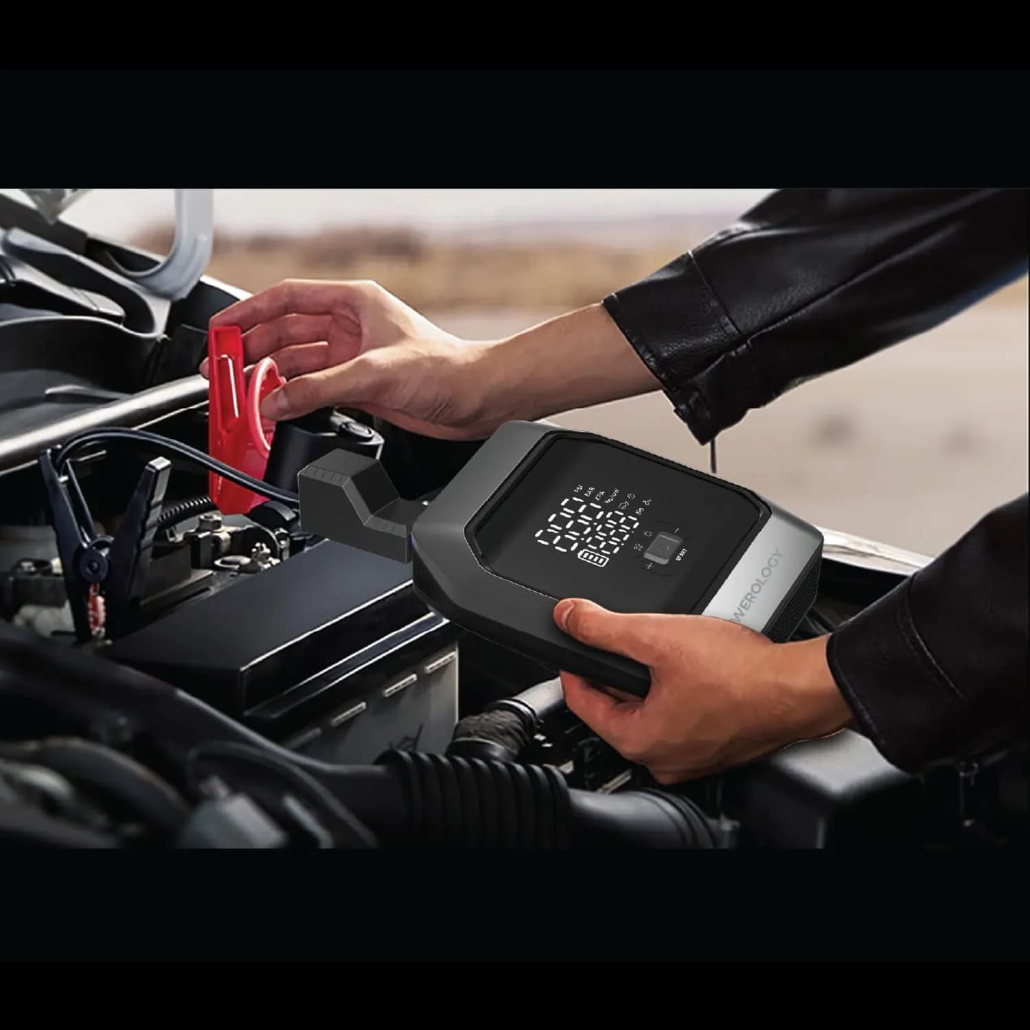 Powerology Jump Starter - 1000A, 15200mAh, Black 3