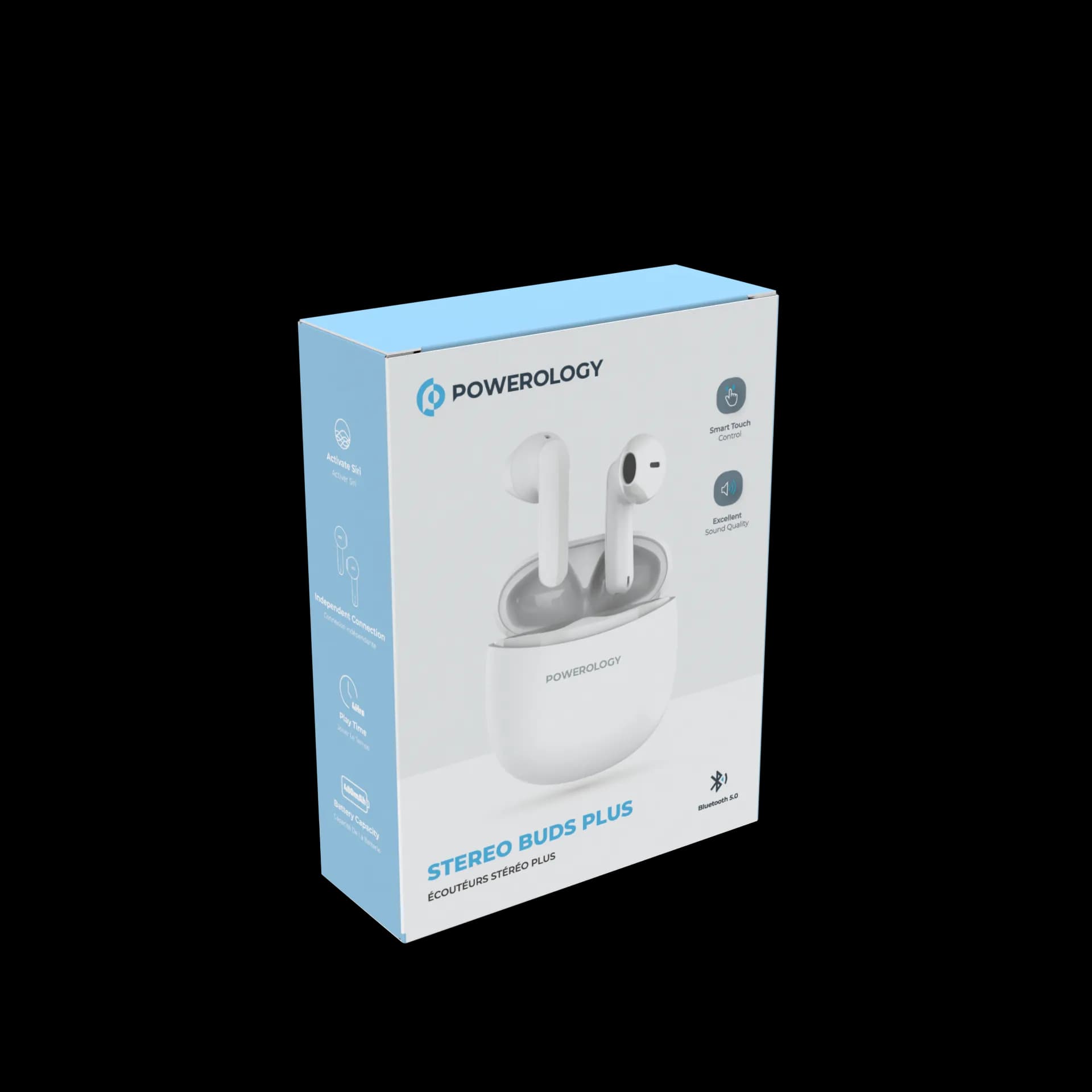 Powerology TWS Stereo Buds PWLAU001 - Bluetooth 5.0, White 3
