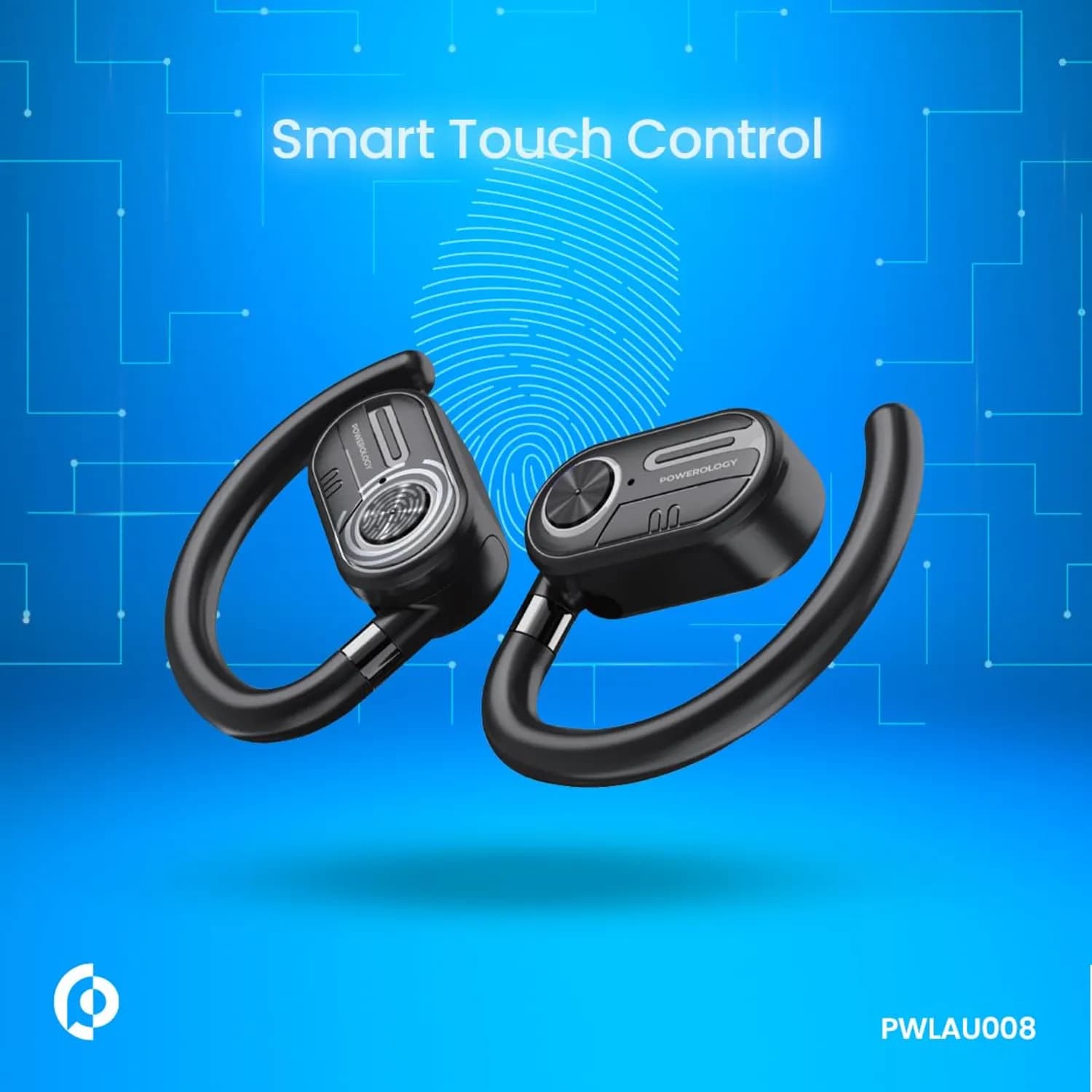 Powerology ENC TWS Air Conduction Earbuds - Bluetooth 5.3, Black 3