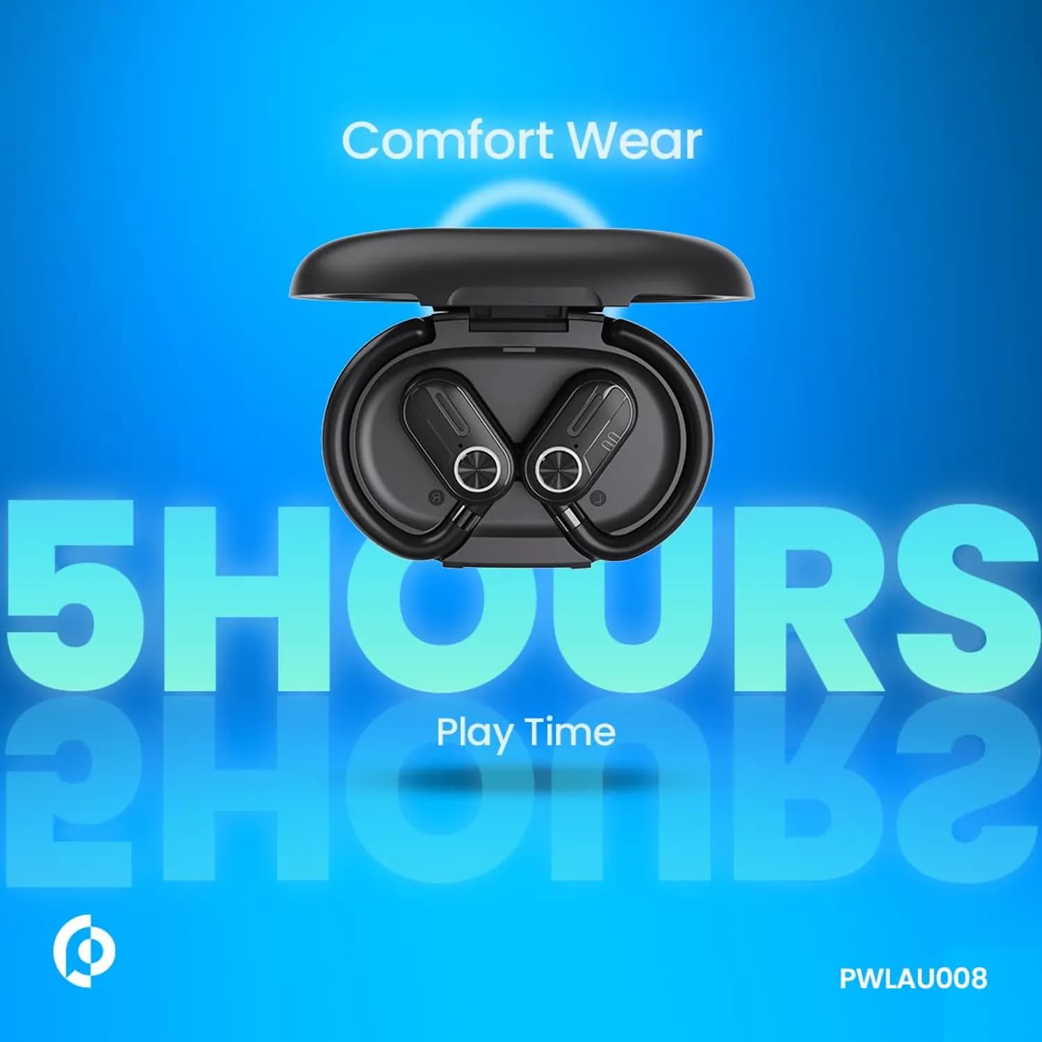 Powerology ENC TWS Air Conduction Earbuds - Bluetooth 5.3, Black 5