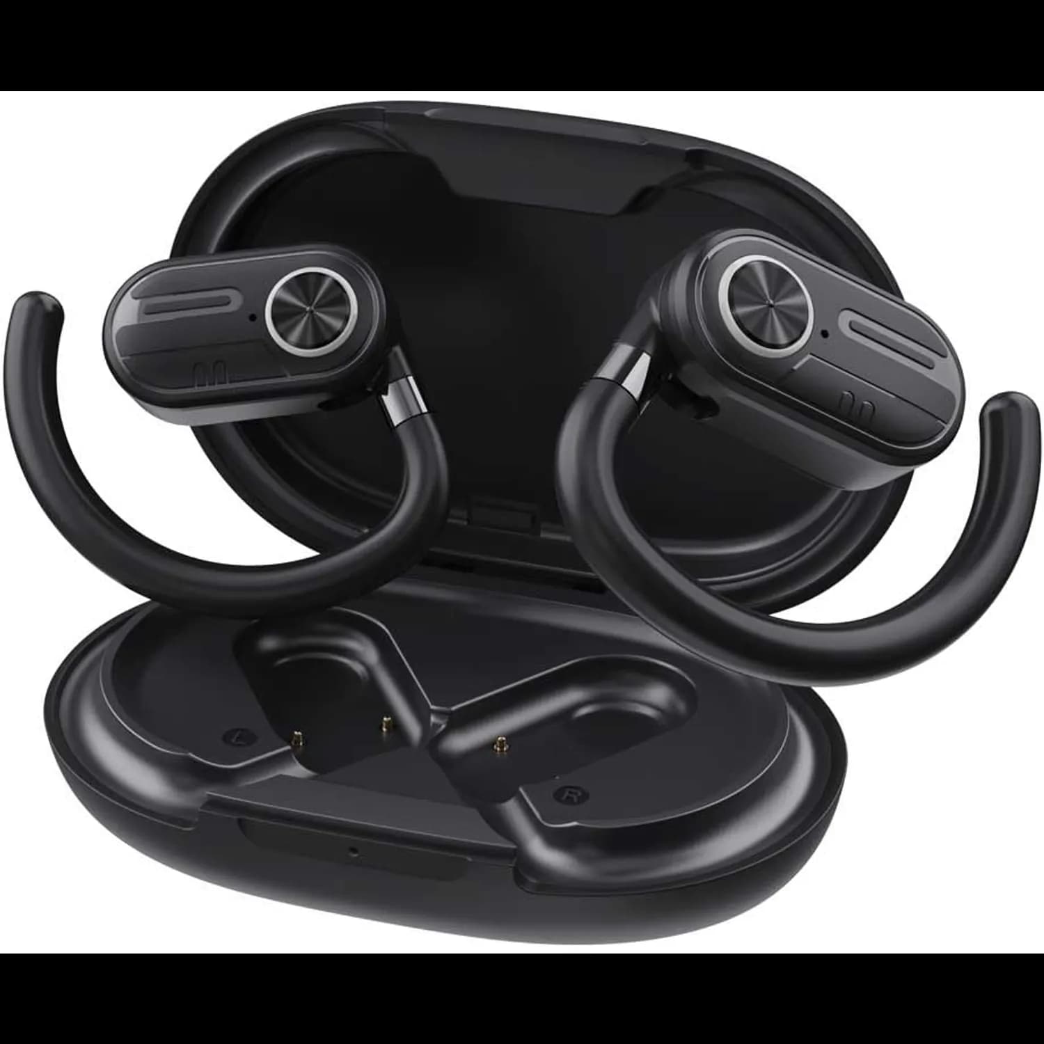 Powerology ENC TWS Air Conduction Earbuds - Bluetooth 5.3, Black 1
