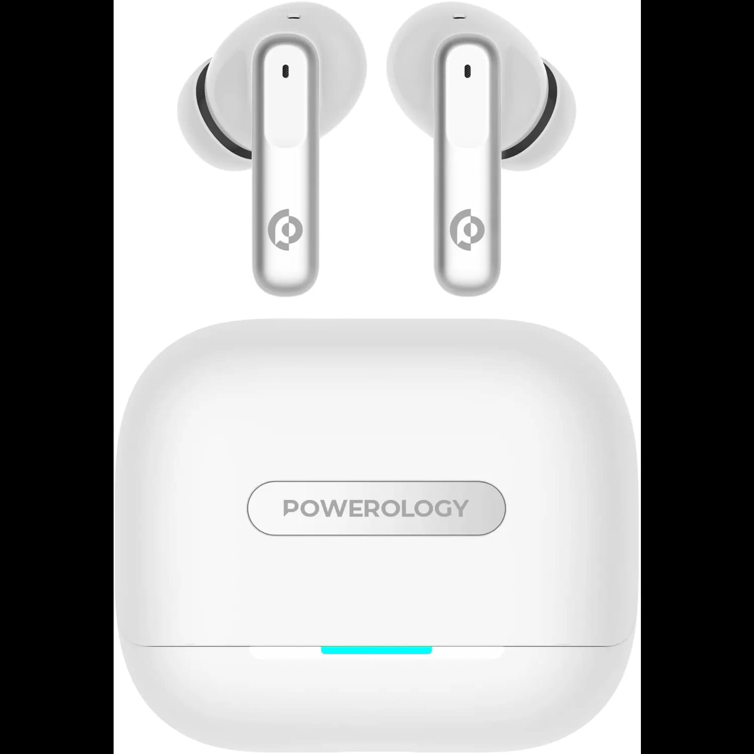 Powerology Earphones - Hybrid ANC+ENC, White — White 1 Powerology Earphones - Hybrid ANC+ENC, White — White 1