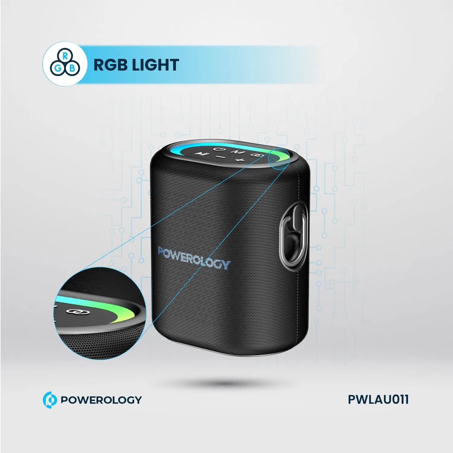 Powerology TWS Speaker - 25W, 4000mAh Battery, Black 4