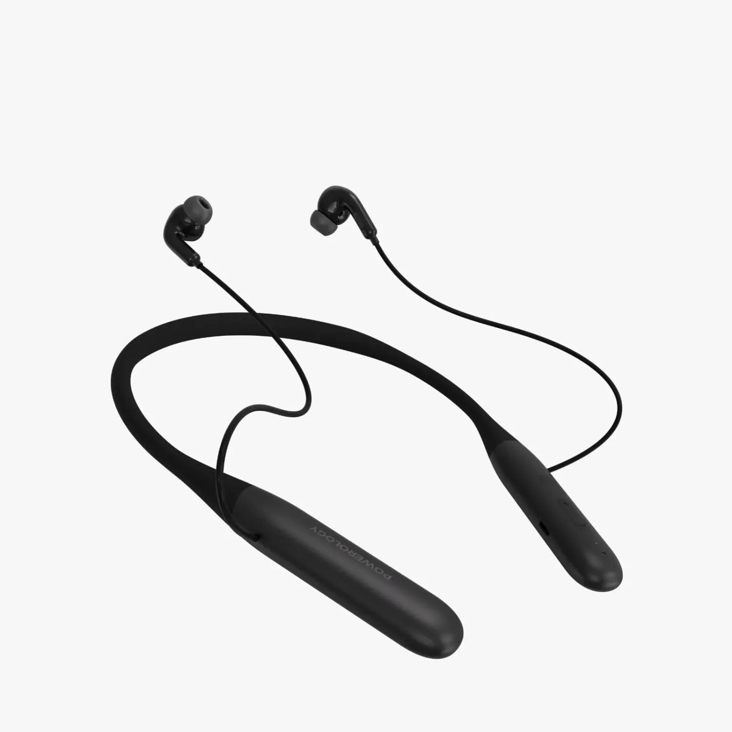 Powerology Neckband Earphones Toneflex ENC - Bluetooth 5.3, 100H Playtime, White — Black 1 Powerology Neckband Earphones Toneflex ENC - Bluetooth 5.3, 100H Playtime, White — Black 1
