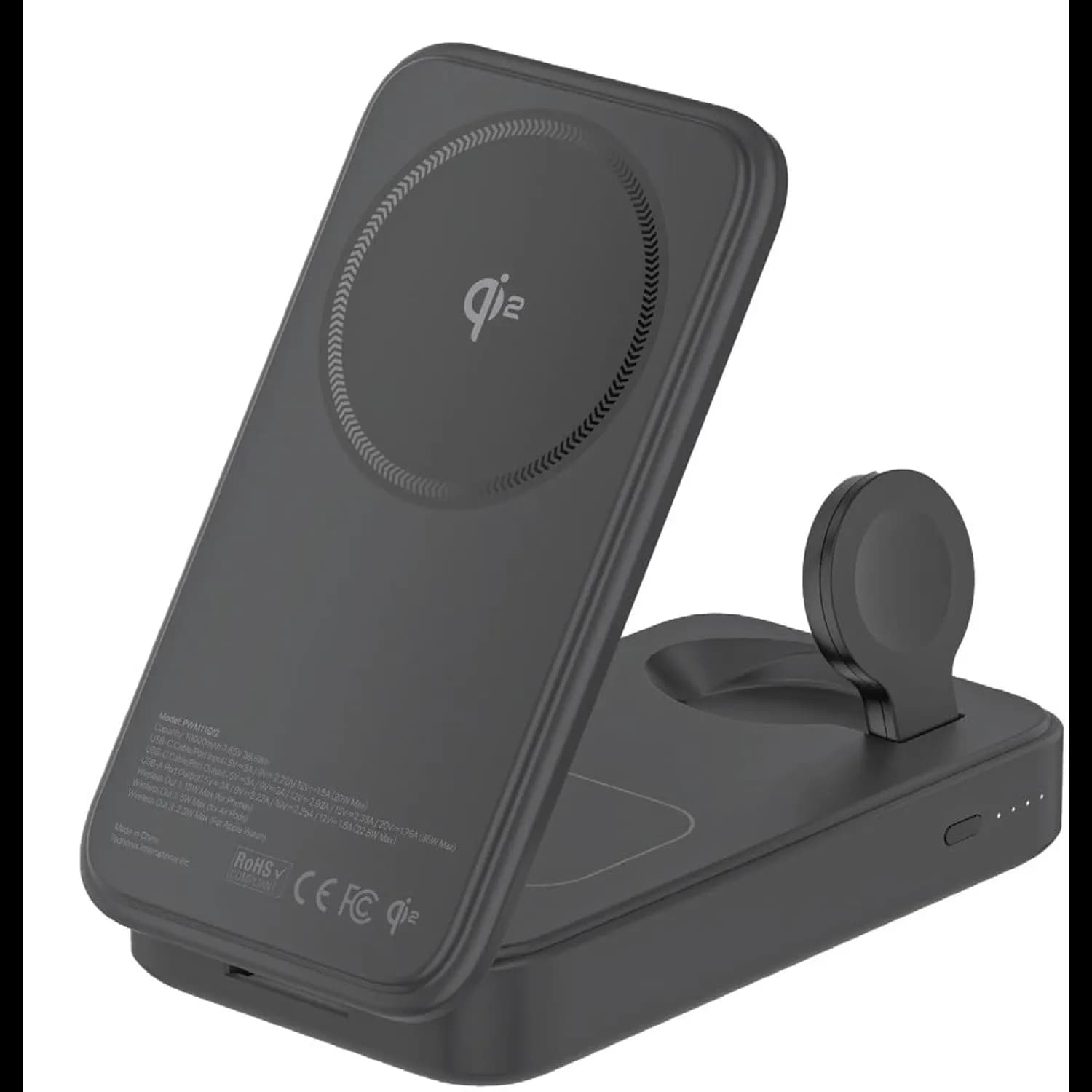 Powerology Power Bank Kickvolt - 3-in-1 10000mAh Magnetic Wireless, Black 1