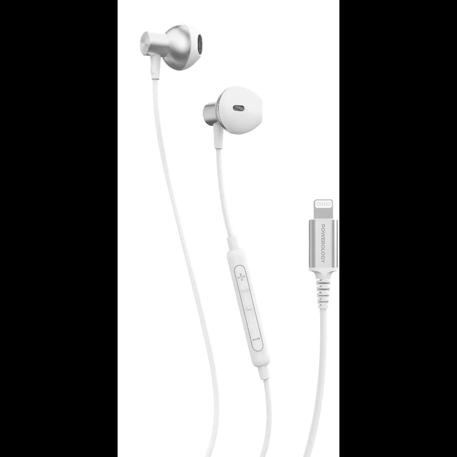 Powerology Lightning Stereo Earphone - HD Sound, White 4