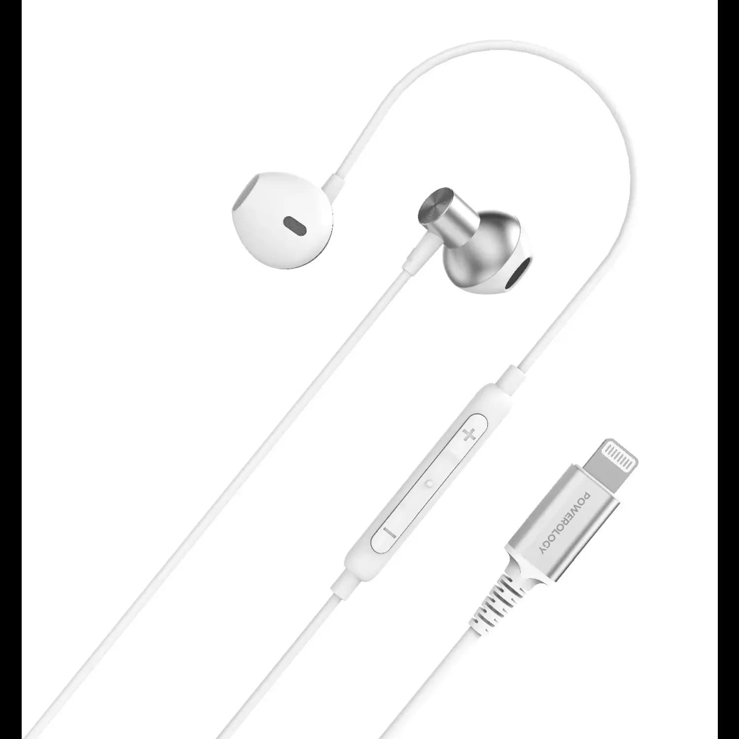 Powerology Lightning Stereo Earphone - HD Sound, White 1 Powerology Lightning Stereo Earphone - HD Sound, White 1