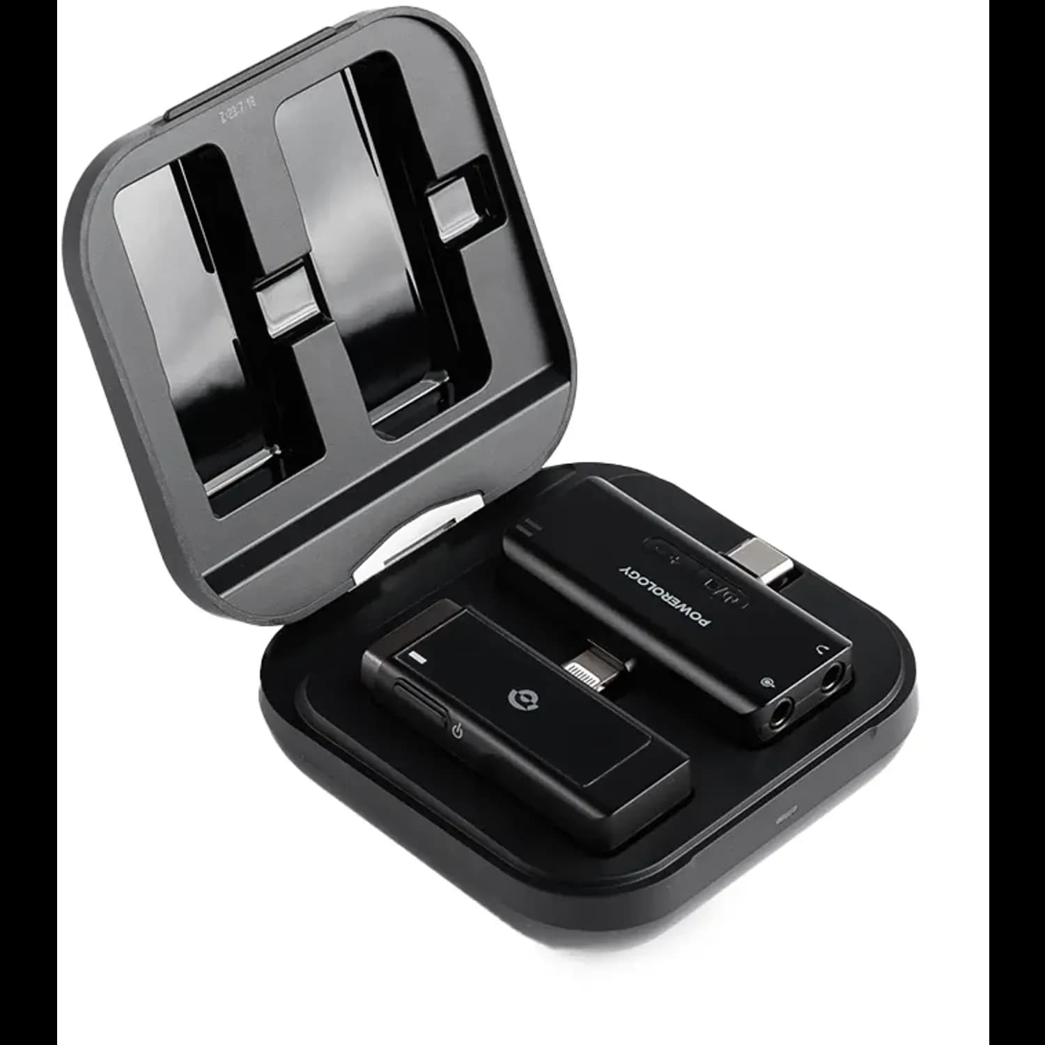 Powerology Wireless Lavalier Microphone - 120m Range, Black 2