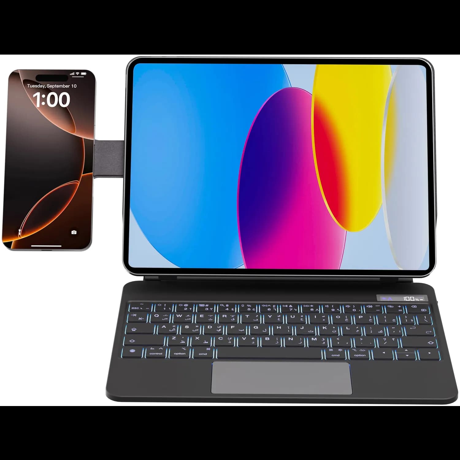 Powerology Wireless Keyboard Case - Magsafe Holder, RGB Backlight, Black 1 Powerology Wireless Keyboard Case - Magsafe Holder, RGB Backlight, Black 1