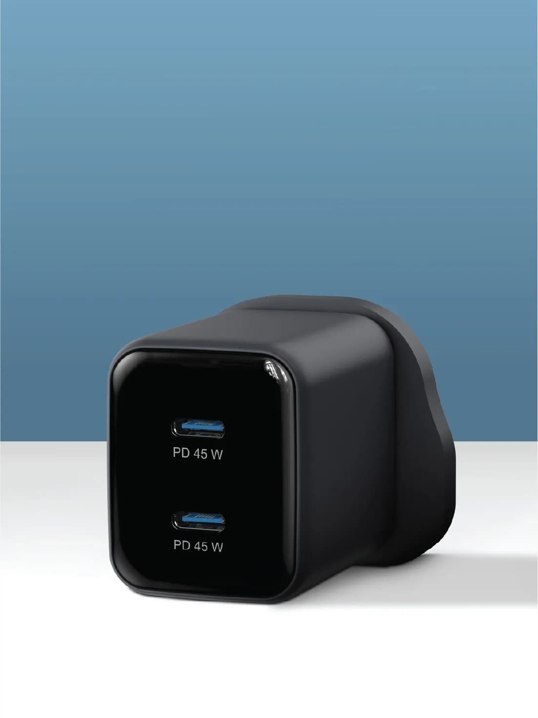 Powerology Wall Charger Volt-X PWP4845AWCBK - 45W Dual USB-C, Black 3