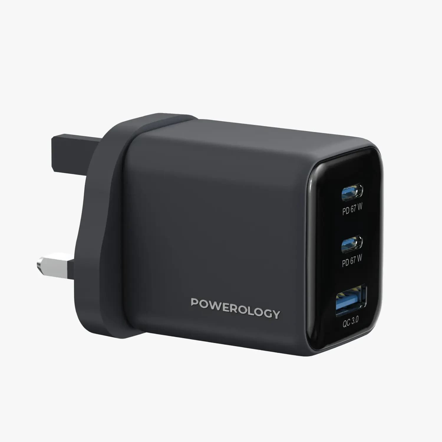 Powerology Wall Charger Volt-X - 67W Multi-Port, Black 1 Powerology Wall Charger Volt-X - 67W Multi-Port, Black 1