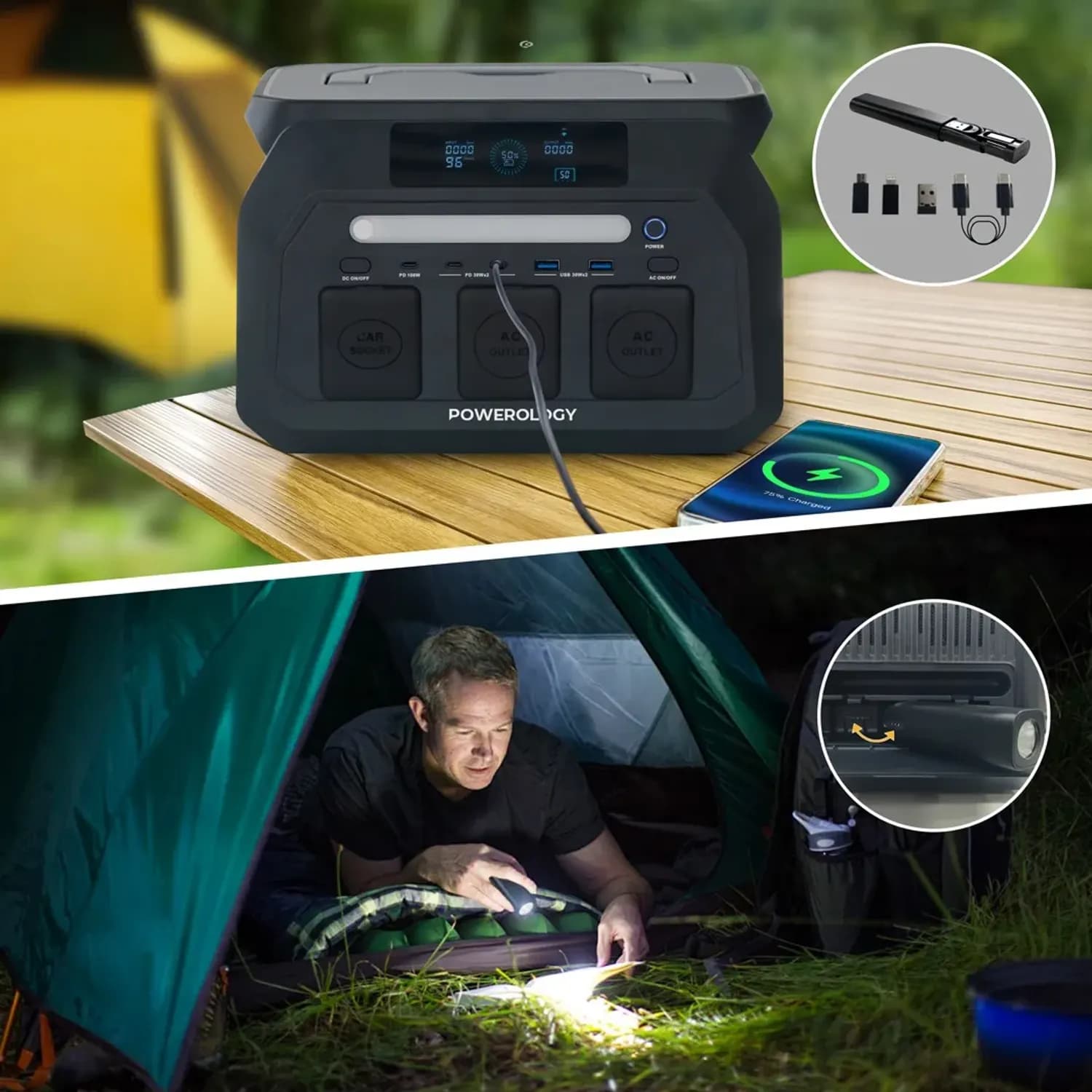 Powerology Portable Power Station Dynamic800 - 800W, Black 5