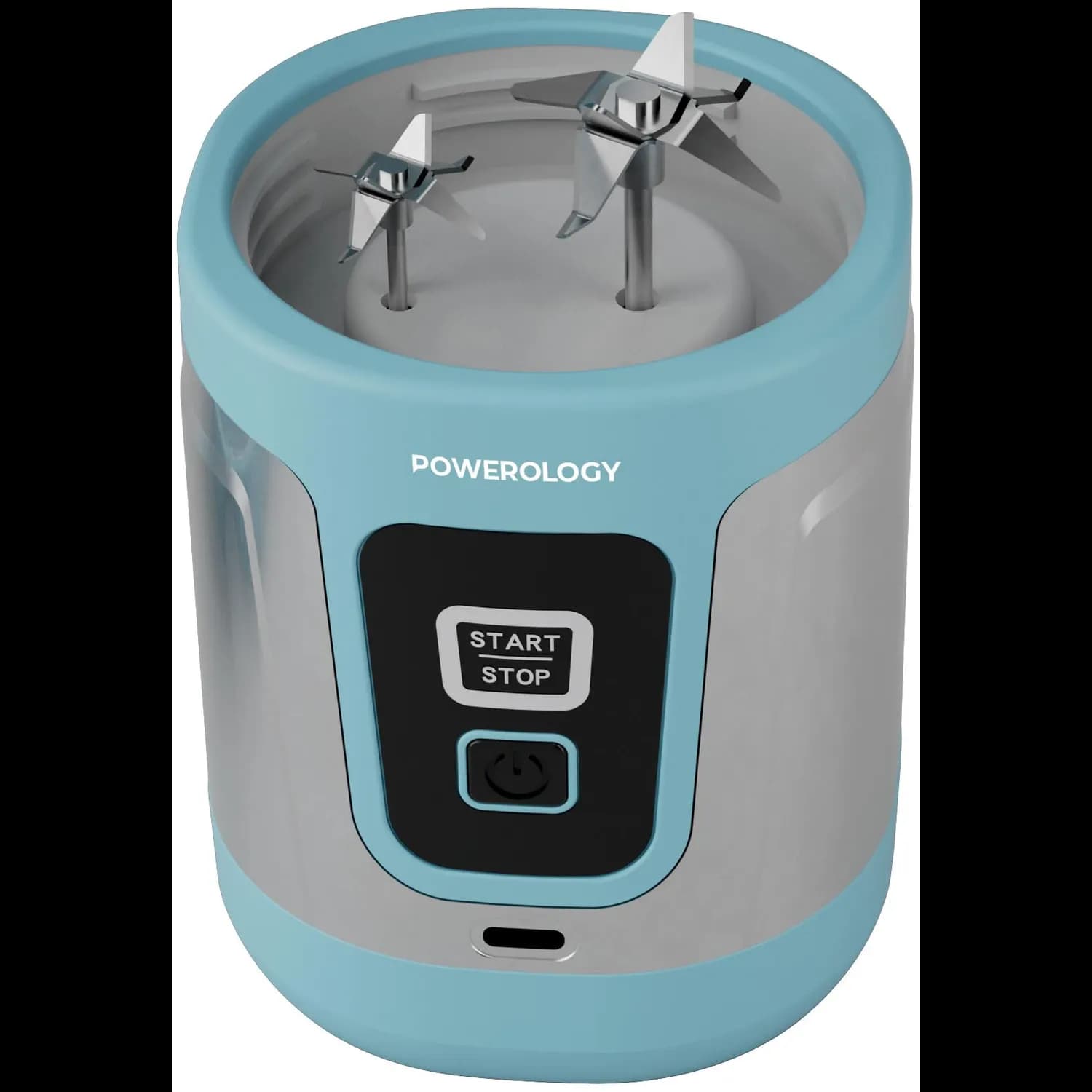 Powerology Portable Blender DUOMIX - 120W Dual-Blade, Blue — Black 5