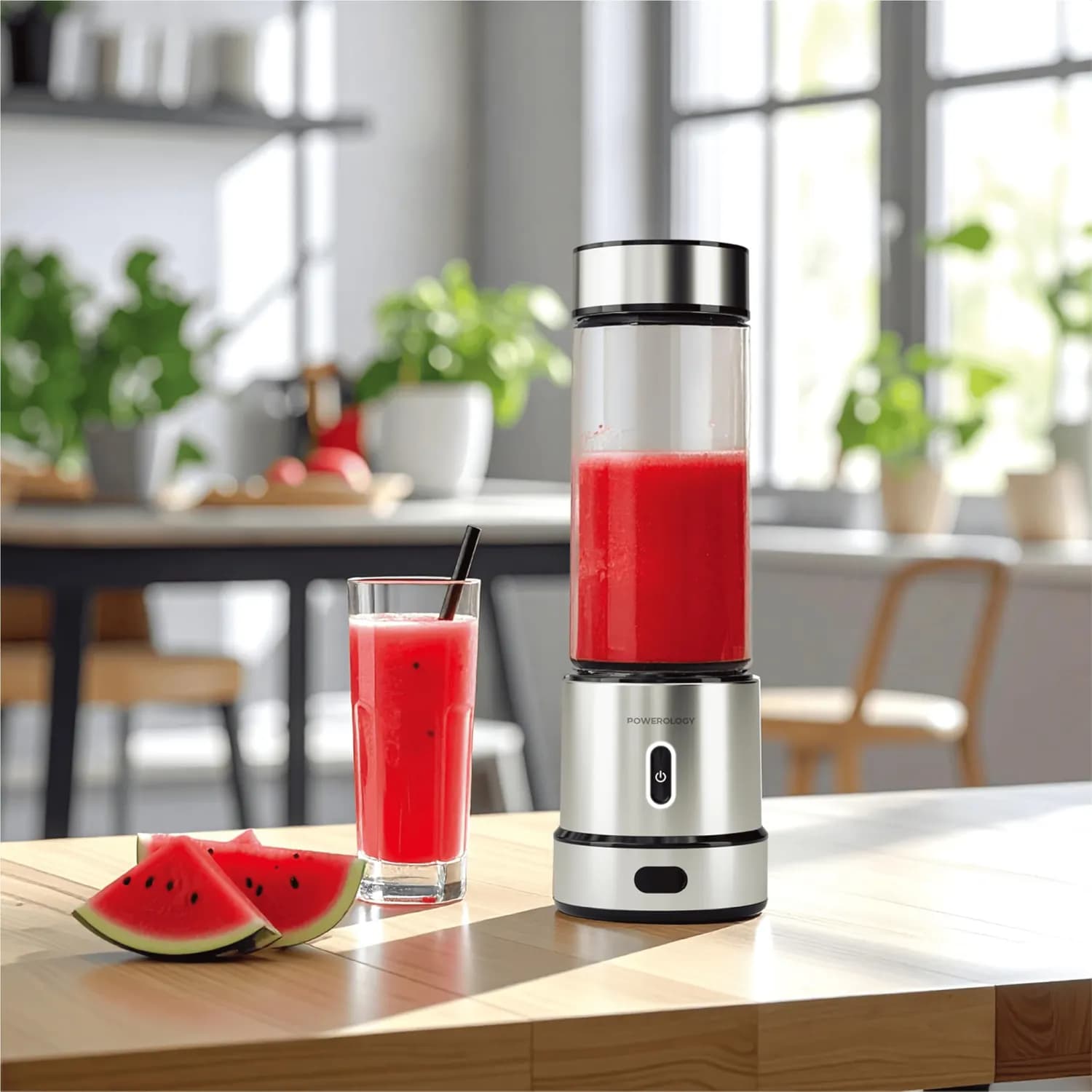 Powerology Portable Blender - 470ml Glass, Silver — Silver 2