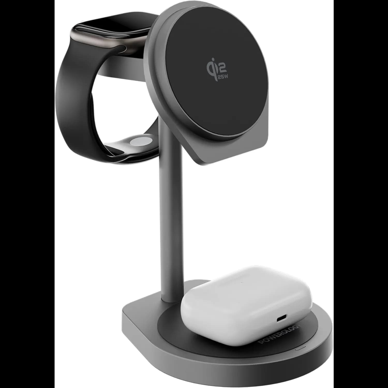 Powerology Wireless Charger EIFEL - 3-in-1 Fast Charging, USB-C 5