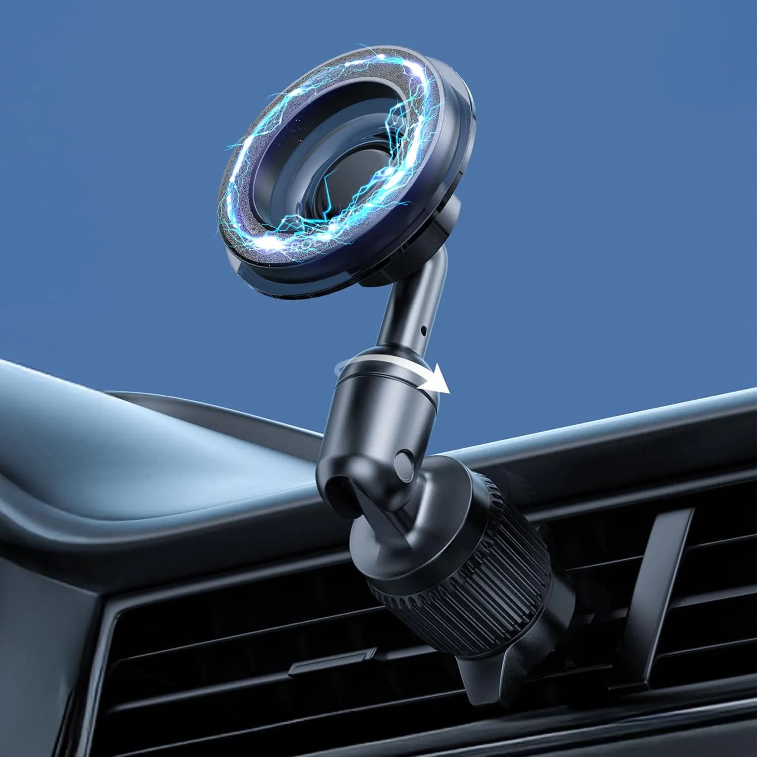 Powerology Car Phone Holder - 360° Rotating, Air Vent Mount, Black 3