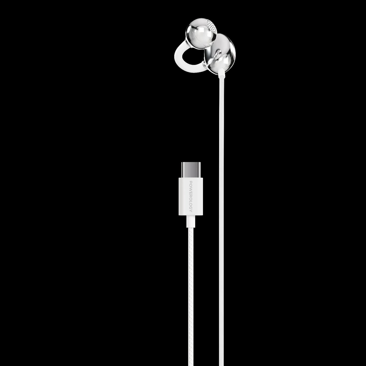 Powerology Earphone Voro - Single-Sided Clip-On, White — Black 2