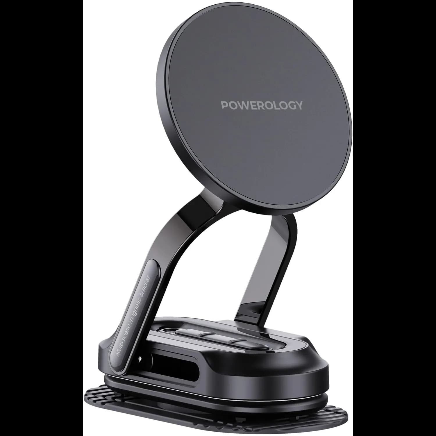 Powerology Car Mount - Magnetic, Foldable, 360° Rotation, Black 1