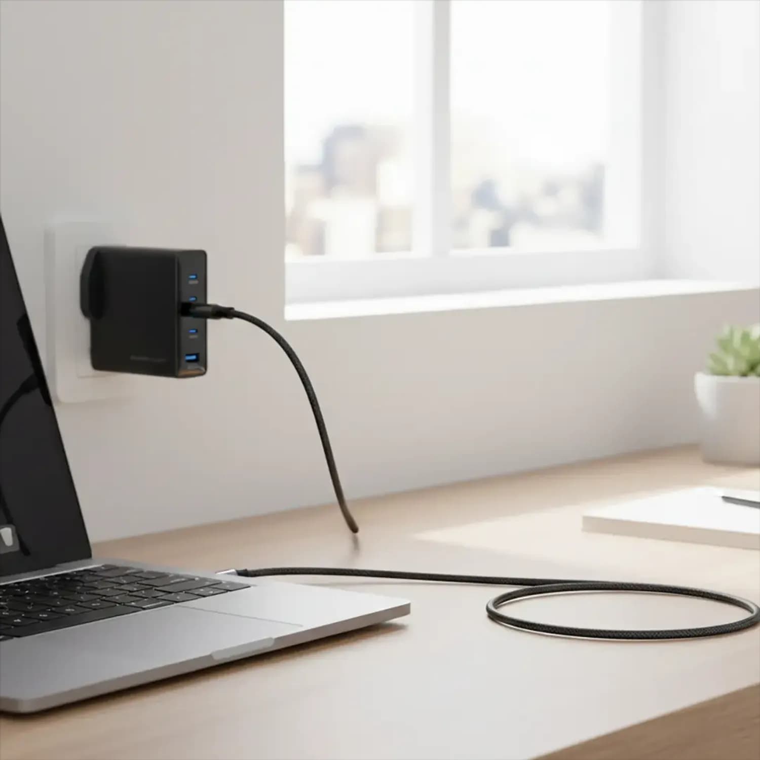 Powerology Gan Adapter Volt-X - 200W, Black 3