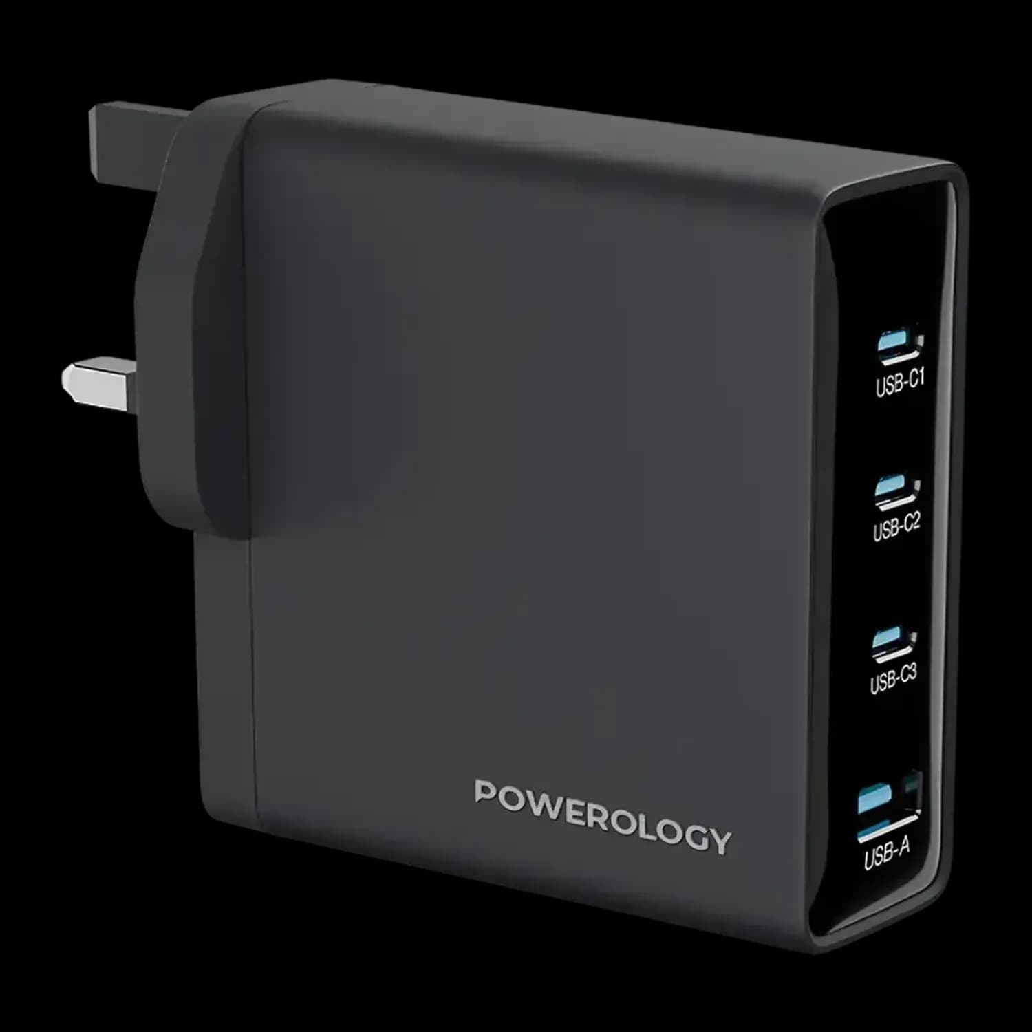 Powerology Gan Adapter Volt-X - 140W, Black 1 Powerology Gan Adapter Volt-X - 140W, Black 1