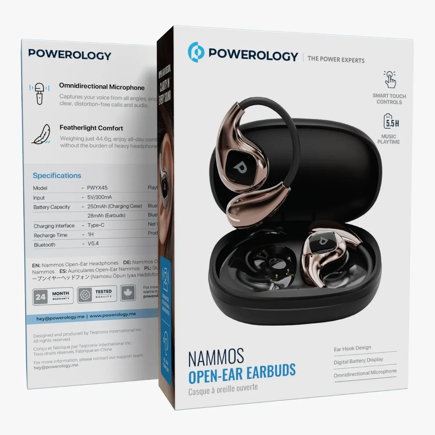 Powerology Earbuds Nammos - Open-Ear, Matte Black 3