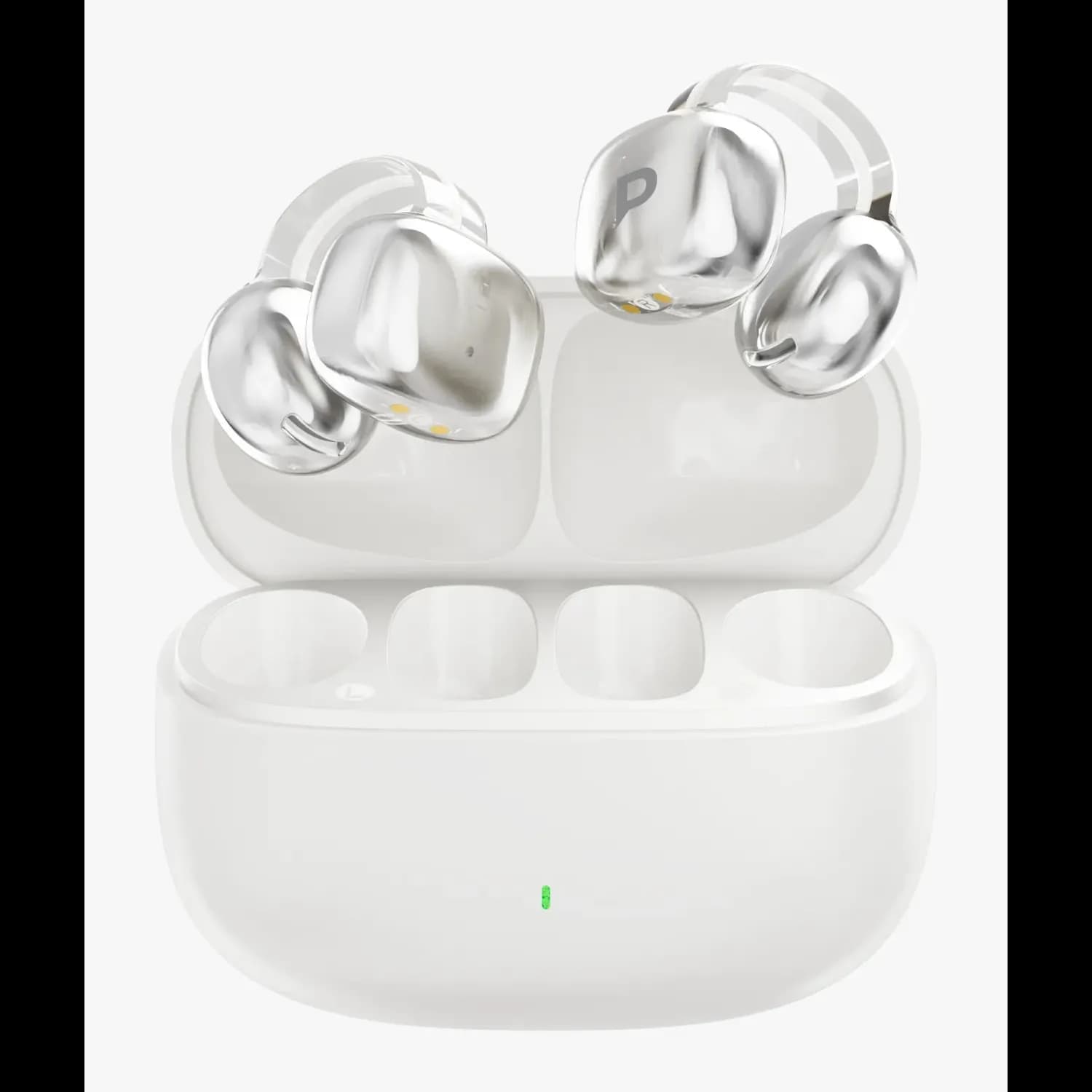 Powerology Earbuds Savai - Open-Ear Clip-On, White — Black 4