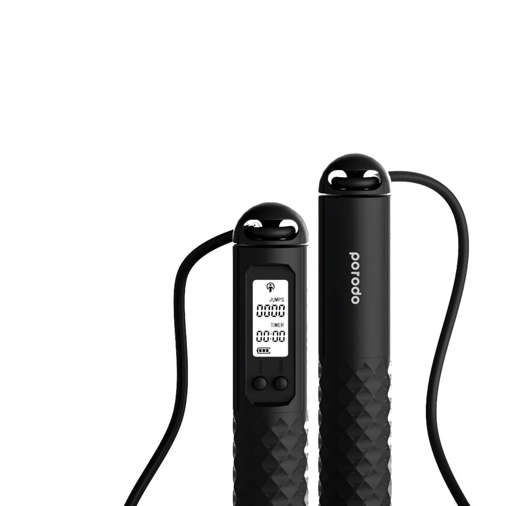 Porodo Lifestyle Smart Skipping Rope — Black 1 Porodo Lifestyle Smart Skipping Rope — Black 1