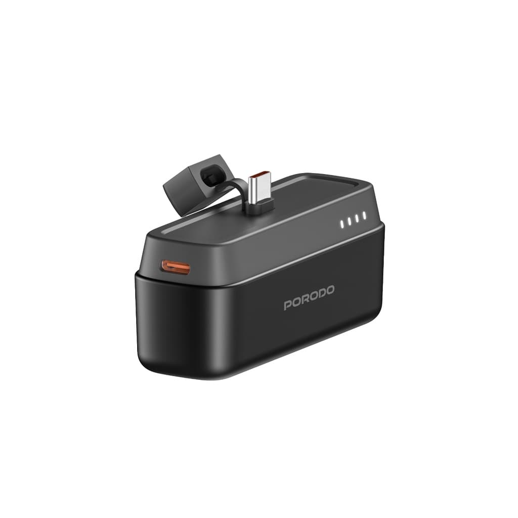 Porodo 5000mAh Power Bank with Type-C Connector — Black 1