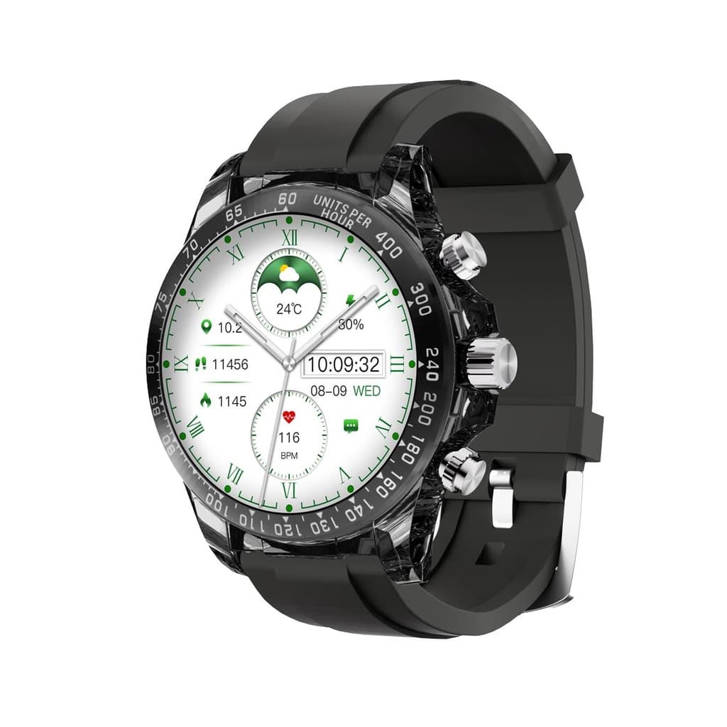 Porodo RAYTONA Smart Watch With Silicone And Metal Strap — Black 1 Porodo RAYTONA Smart Watch With Silicone And Metal Strap — Black 1