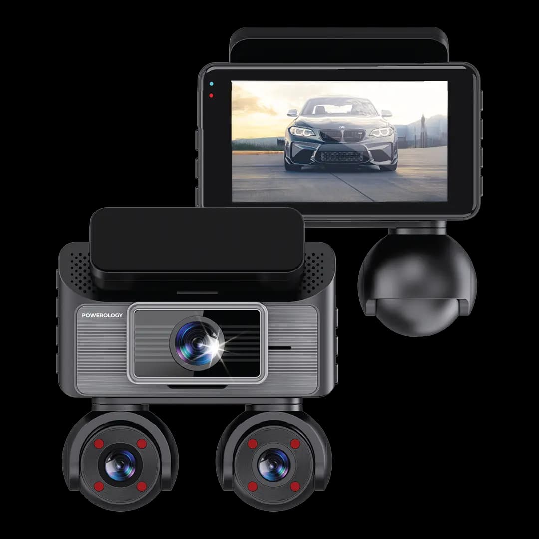 Powerology SENTRA Dash Camera with 4× Camera Lenses & GPS + Touch Screen Display - Black Powerology SENTRA Dash Camera with 4× Camera Lenses & GPS + Touch Screen Display - Black