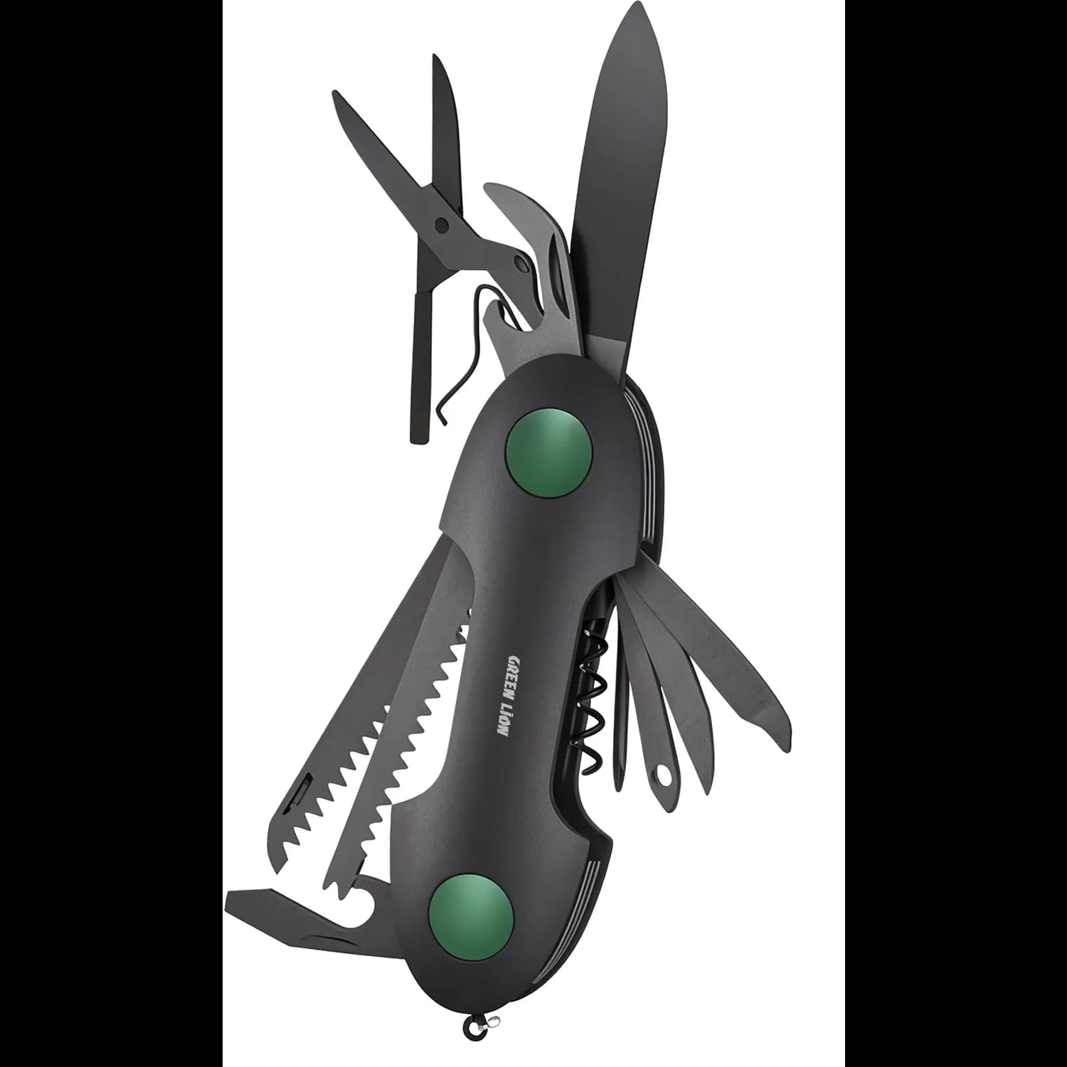 Green Lion Multi-Tool - 14-in-1 Camping, Safe-Lock, Black 1 Green Lion Multi-Tool - 14-in-1 Camping, Safe-Lock, Black 1