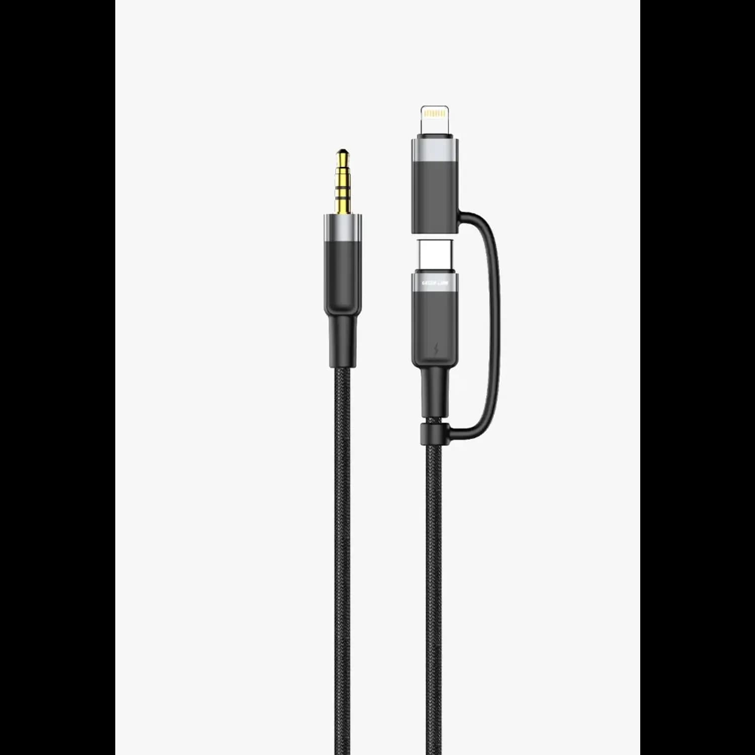 Green Lion Audio Cable - 2-in-1 USB-C & Lightning to 3.5mm Aux, Black 1 Green Lion Audio Cable - 2-in-1 USB-C & Lightning to 3.5mm Aux, Black 1