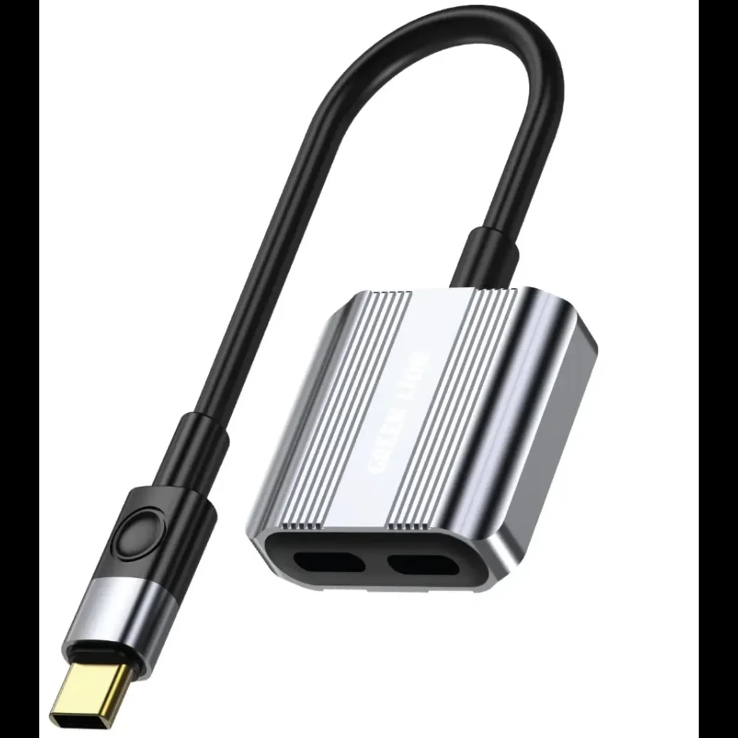 Green Lion Type-C Splitter Adapter - Dual Port, Gray Green Lion Type-C Splitter Adapter - Dual Port, Gray