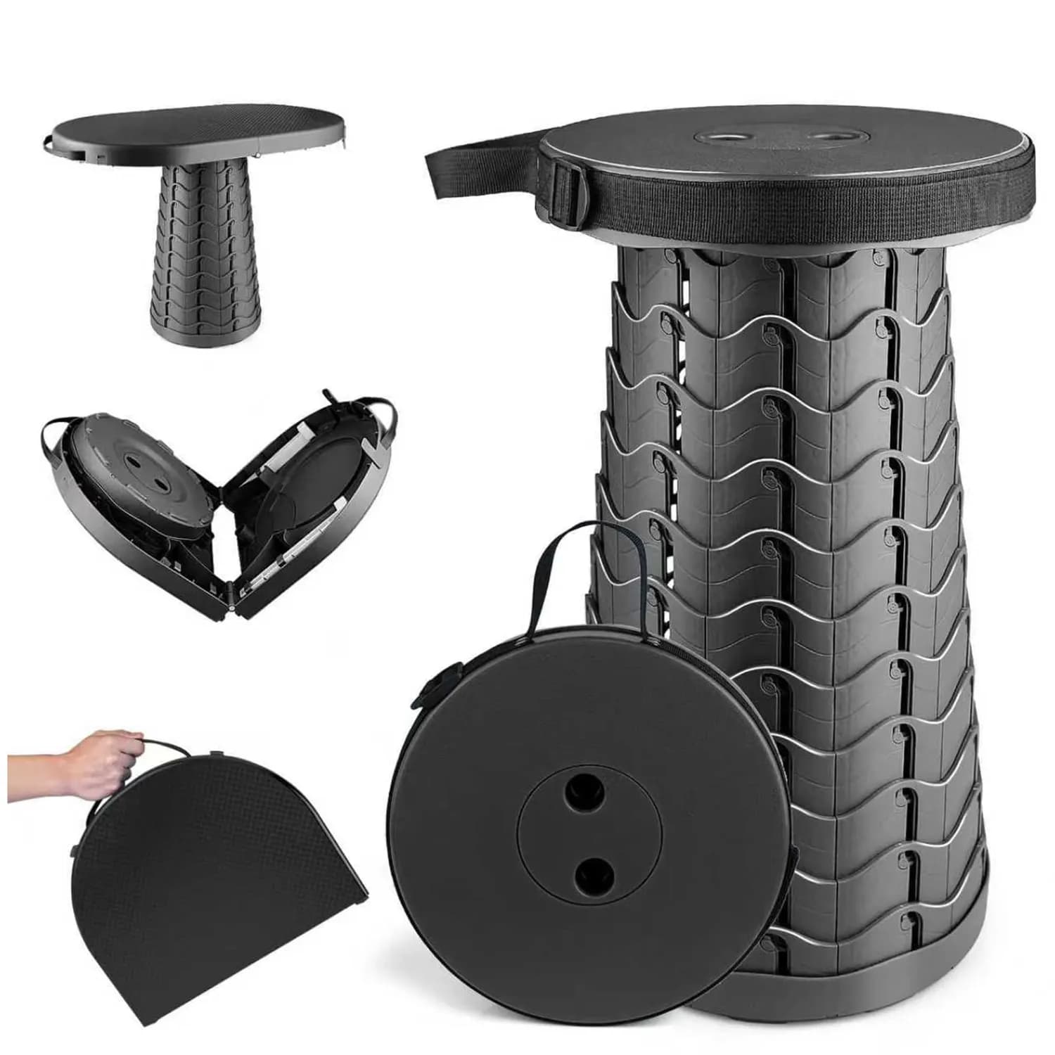 Green Lion Foldable Table & Stool - Twist & Lock, Black 1 Green Lion Foldable Table & Stool - Twist & Lock, Black 1