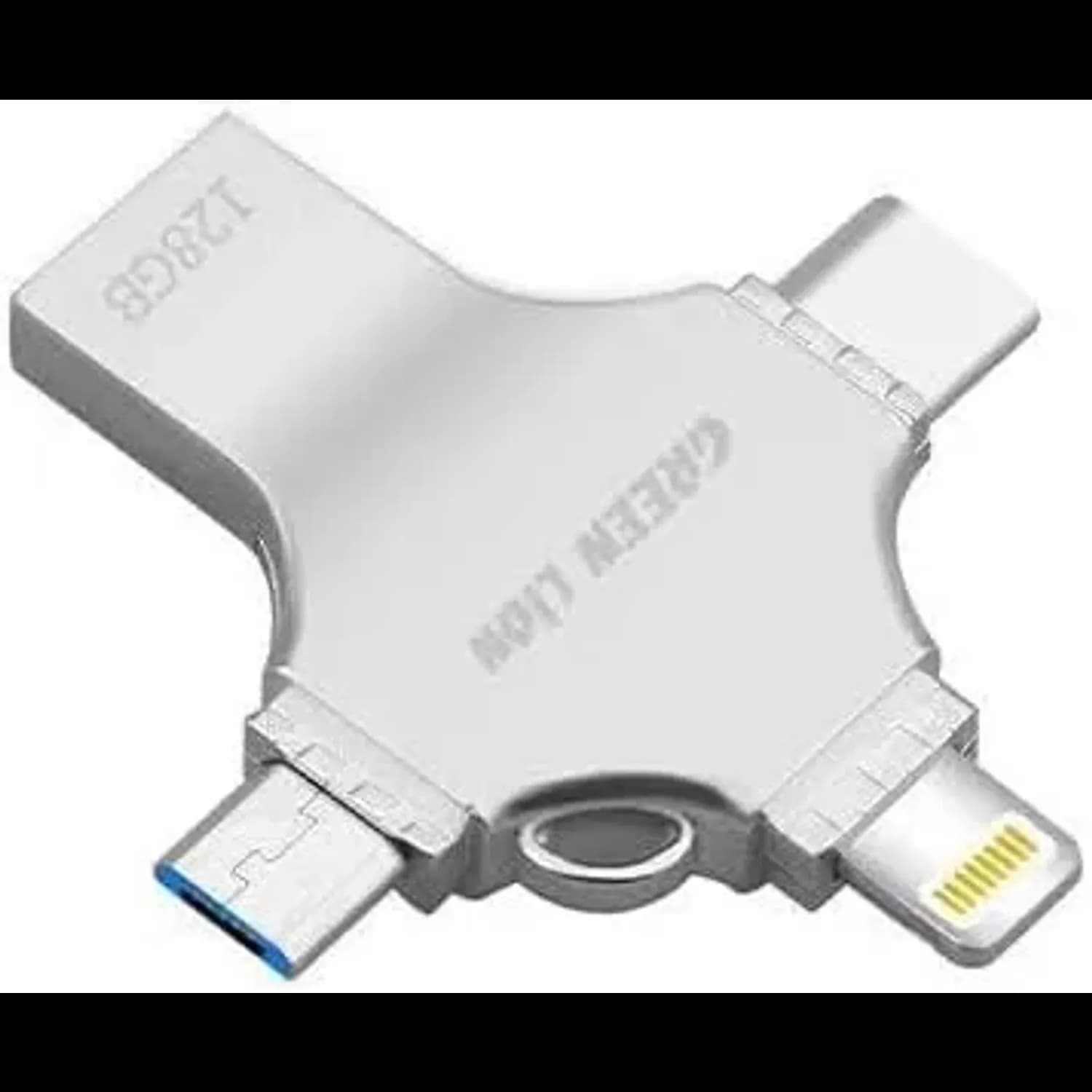 Green Lion 4-in-1 USB Flash Drive 128GB, - Silver 1 Green Lion 4-in-1 USB Flash Drive 128GB, - Silver 1