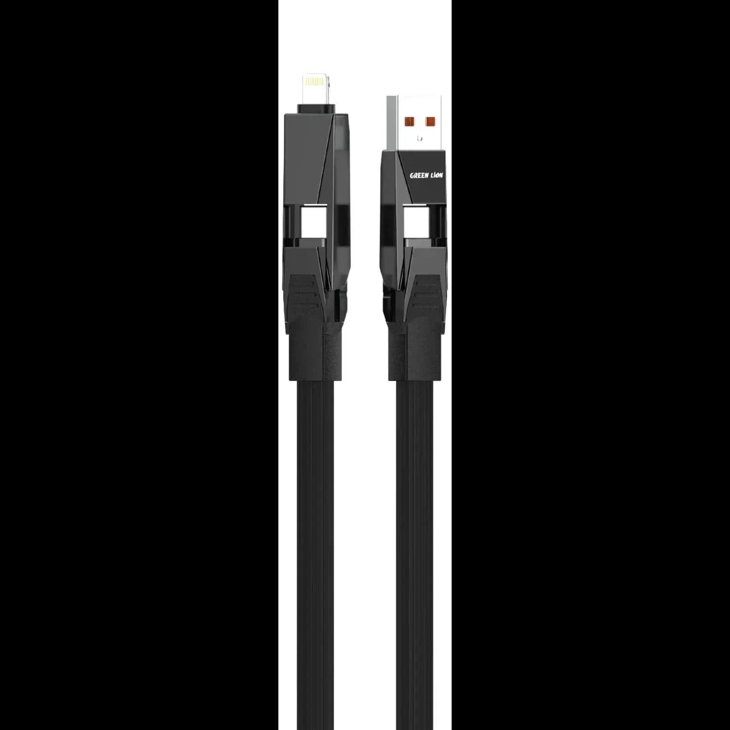 Green Lion 4-in-1 Fast Charging Cable - 240W, 1.2m, Black Green Lion 4-in-1 Fast Charging Cable - 240W, 1.2m, Black