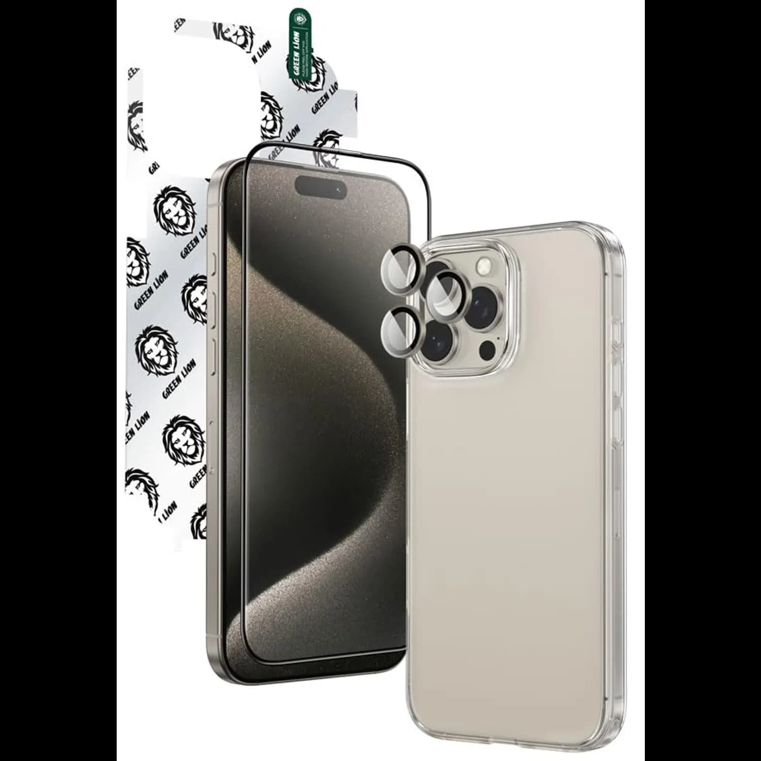 Green Lion Defender Pack for iPhone 16 Pro Max - 4 in 1 Titanium 1 Green Lion Defender Pack for iPhone 16 Pro Max - 4 in 1 Titanium 1