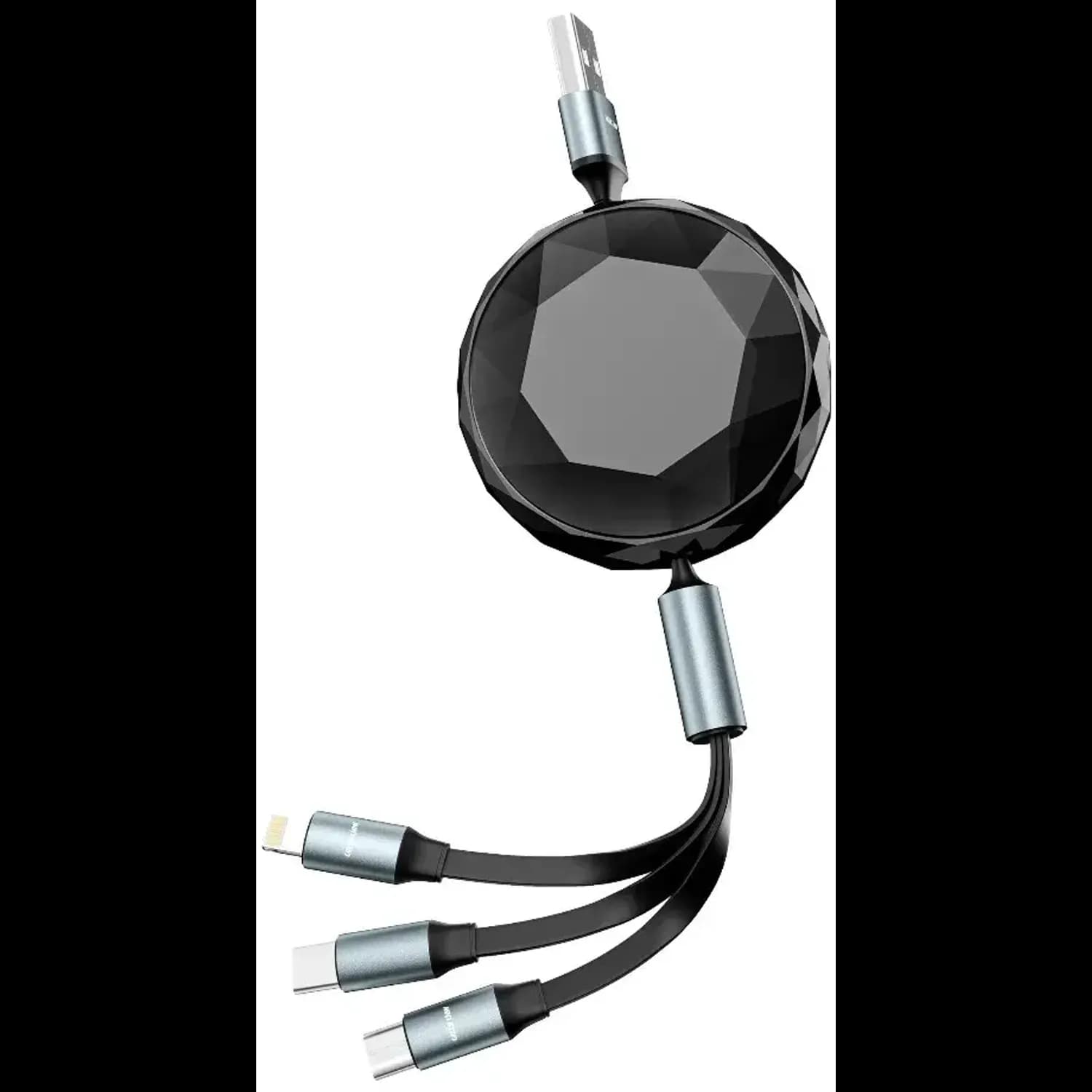 Green Lion Cable - 5-in-1 Retractable 60W, Black Green Lion Cable - 5-in-1 Retractable 60W, Black