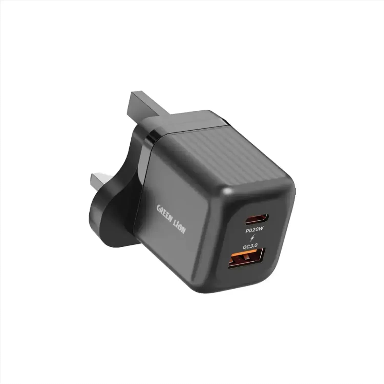 GREEN LION GaN Wall Charger - 20W PD & QC3.0, Black GREEN LION GaN Wall Charger - 20W PD & QC3.0, Black