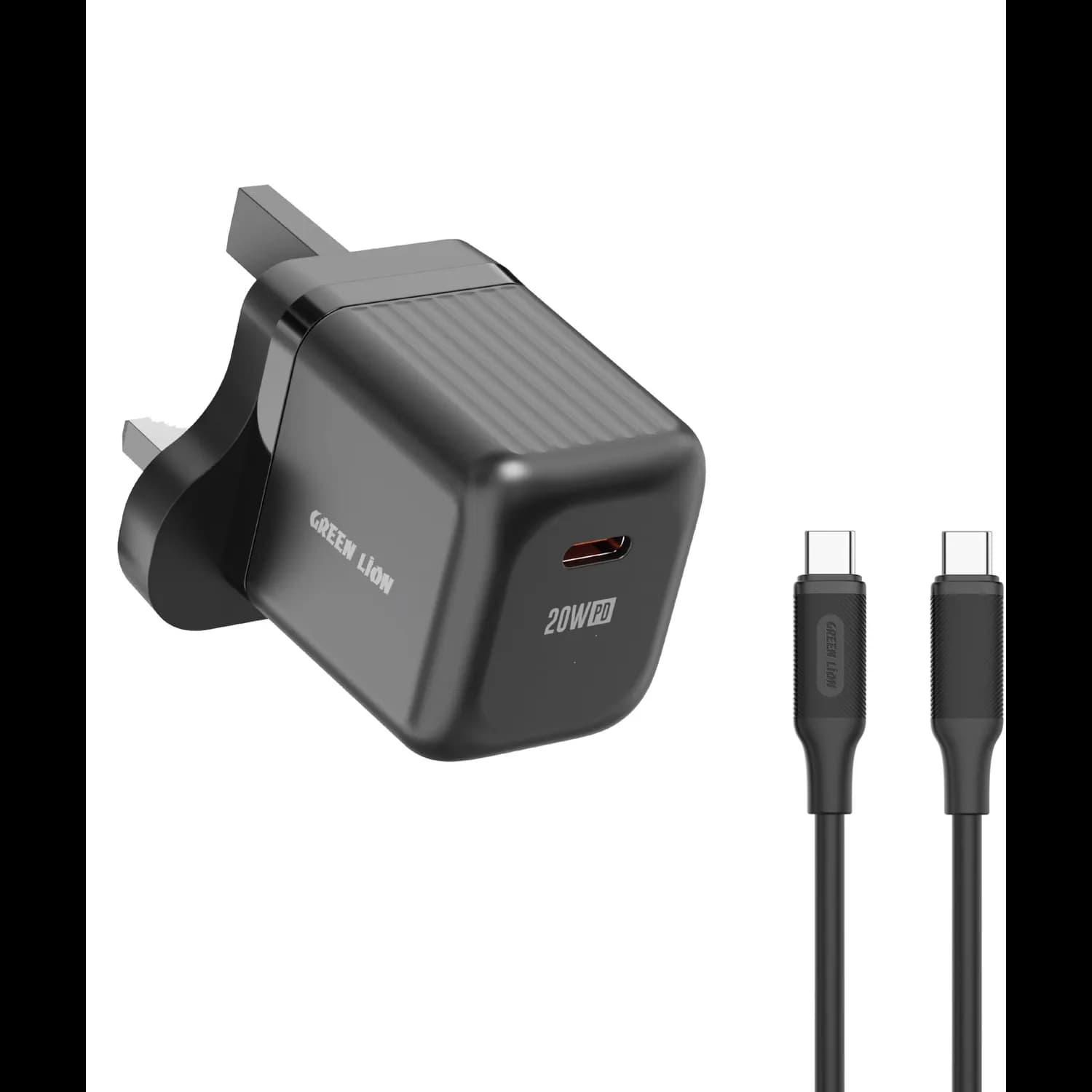 Green Lion GaN Wall Charger - 20W USB-C PD, Black 1 Green Lion GaN Wall Charger - 20W USB-C PD, Black 1
